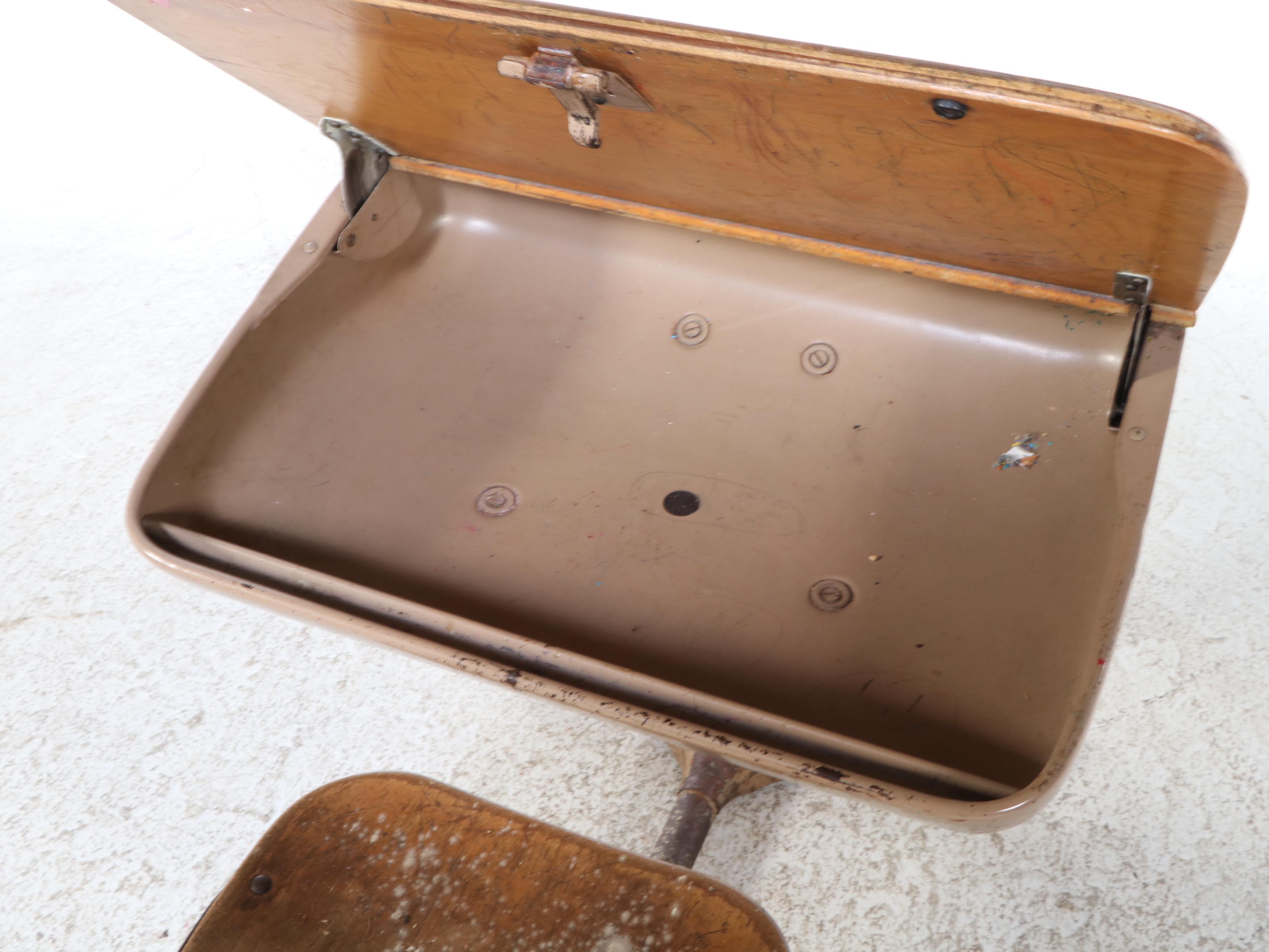 American Seating Company "Universal" Steel & Maple Child's School Desk w/ Chair