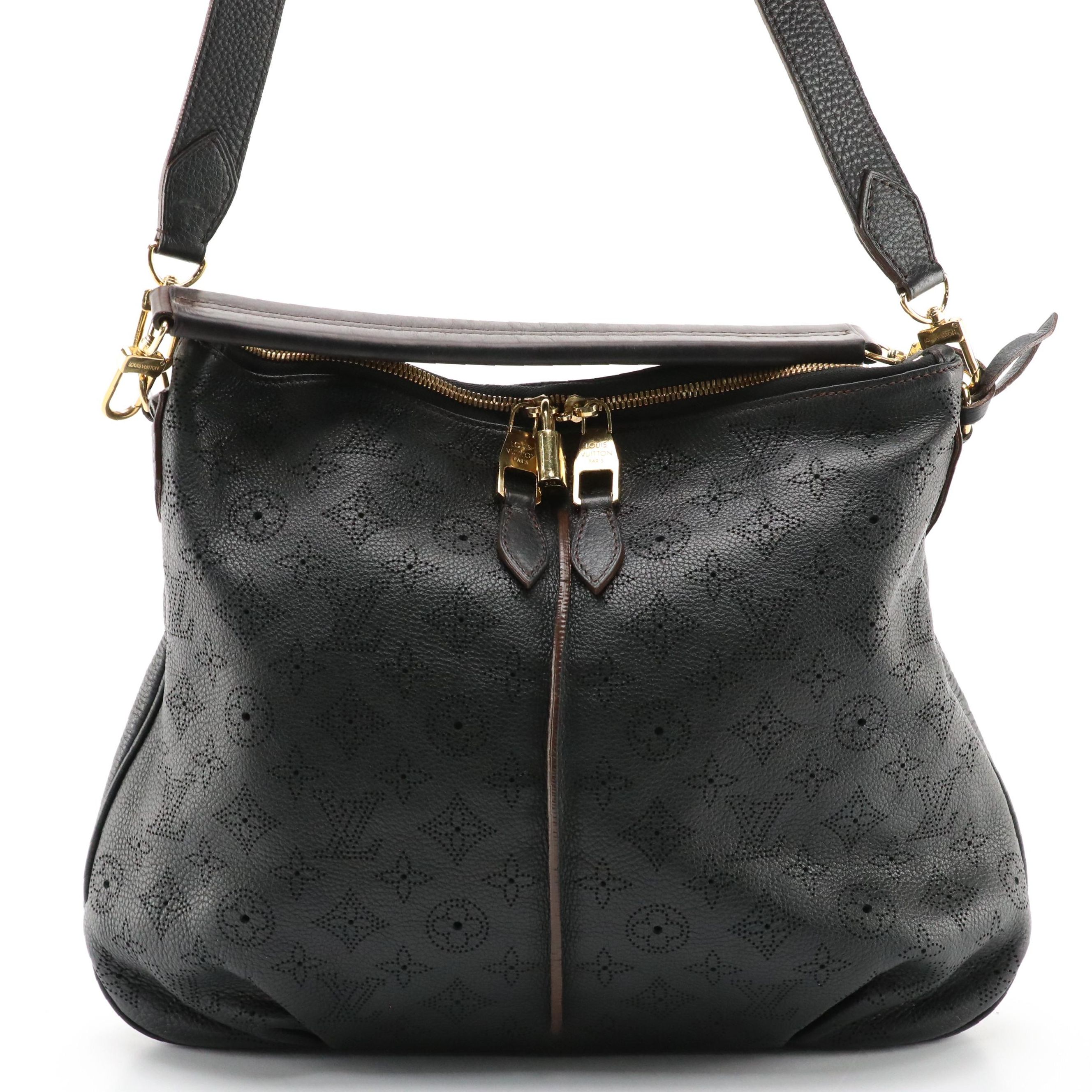 Louis Vuitton Selene PM Hobo Two-Way Bag in Monogram Mahina Leather