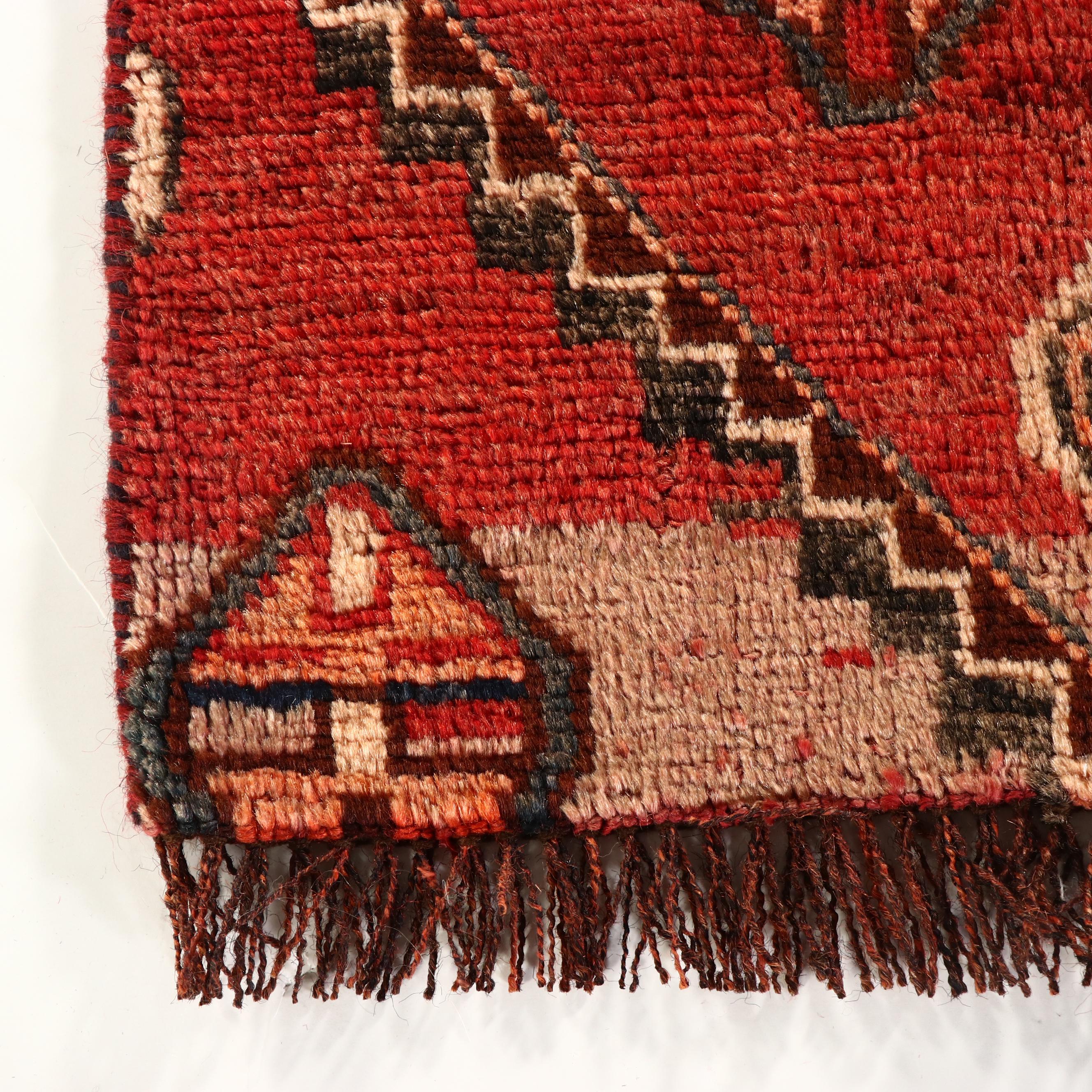 1'9 x 1'9 Hand-Knotted Afghan Remnant Accent Rug