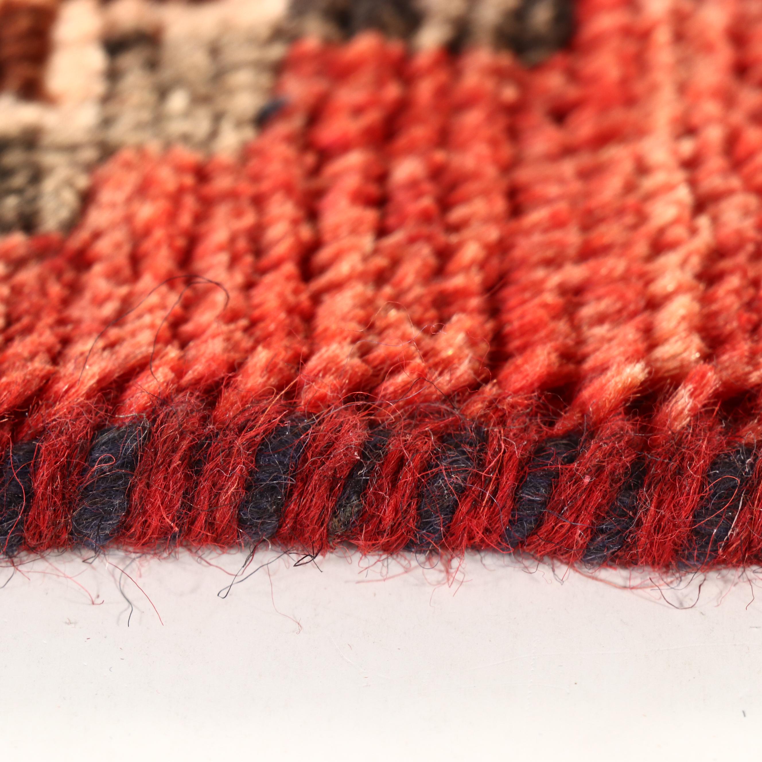 1'9 x 1'9 Hand-Knotted Afghan Remnant Accent Rug