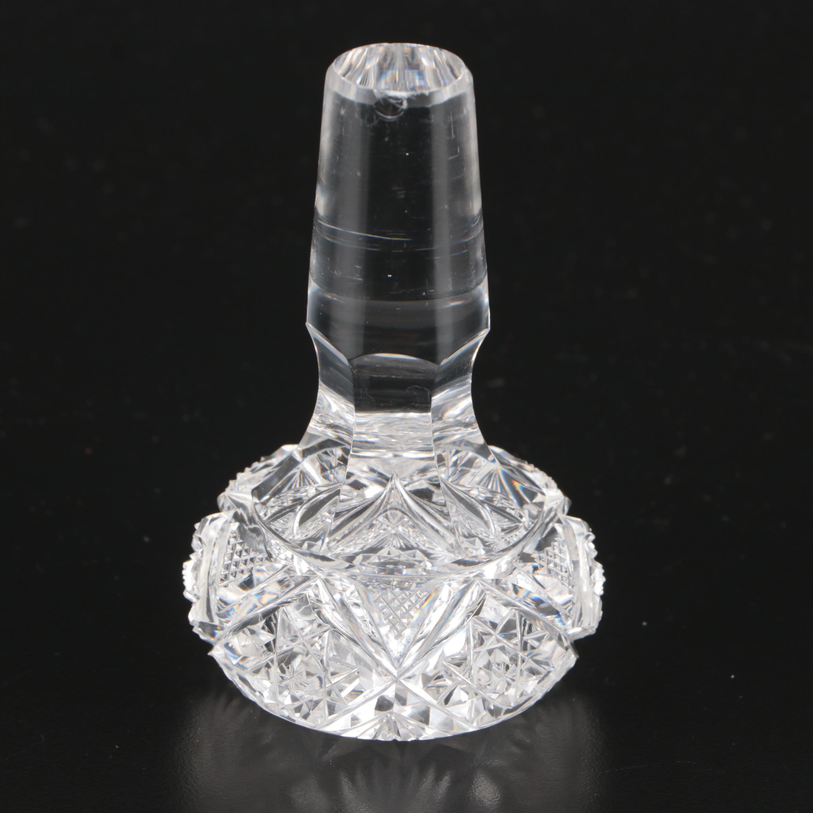 American Brilliant Style Cut Glass Decanter and Glasses, Late 19th/Early 20th C.