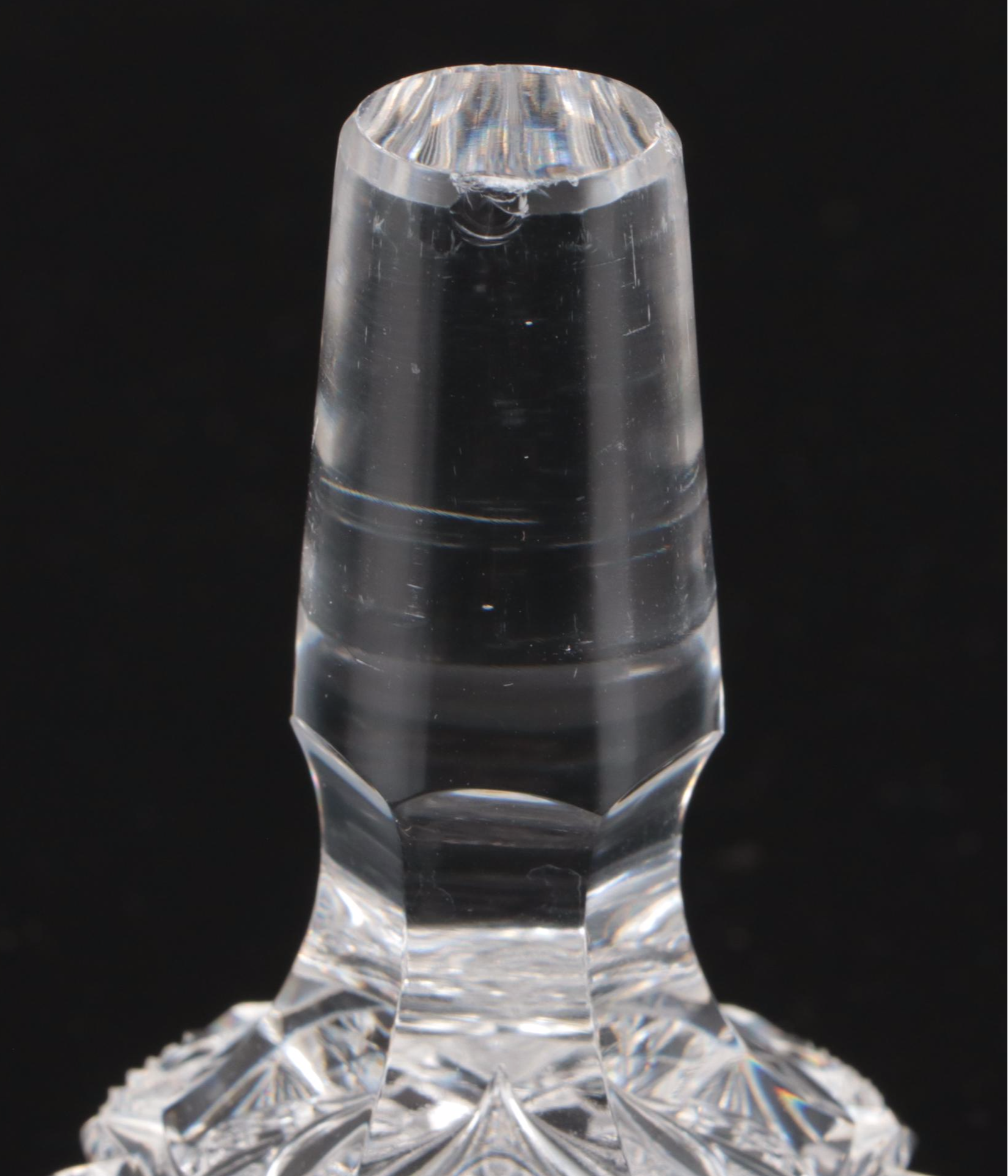 American Brilliant Style Cut Glass Decanter and Glasses, Late 19th/Early 20th C.