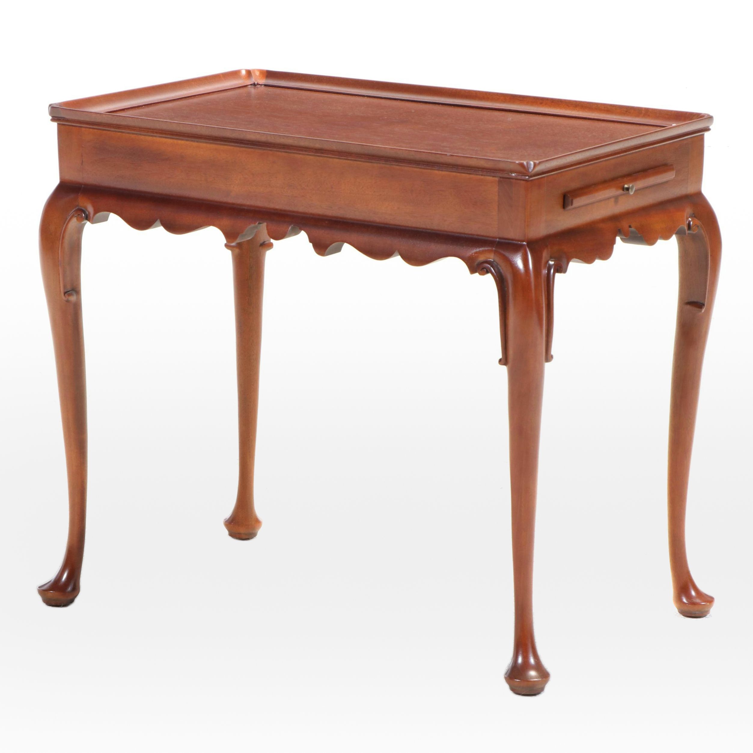 Henkel-Harris "Virginia Galleries" Queen Anne Style Mahogany Tea Table, 1978