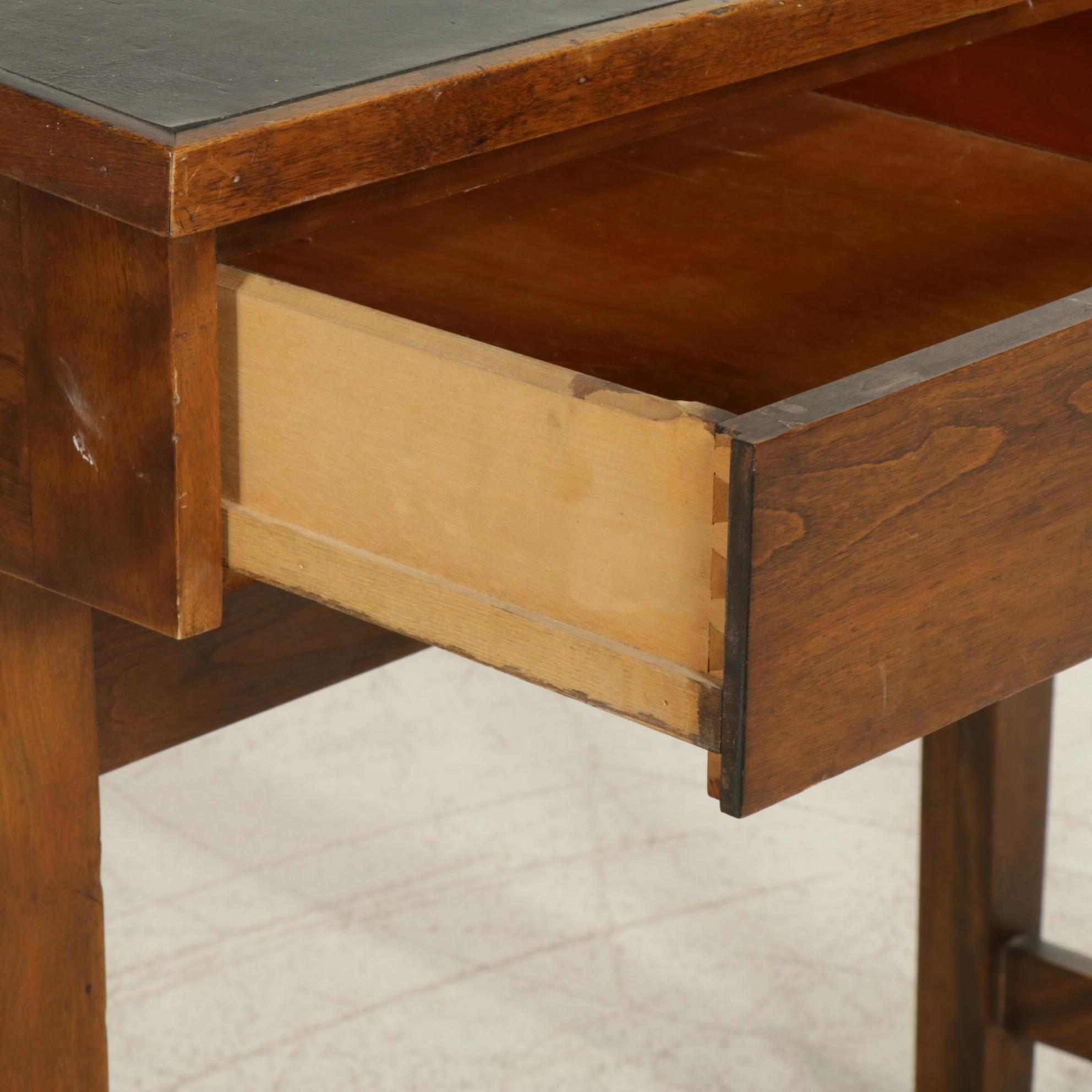 M. Ohmer's Sons Slant-Top Desk with Marble & Shattuck Adjustable Stool