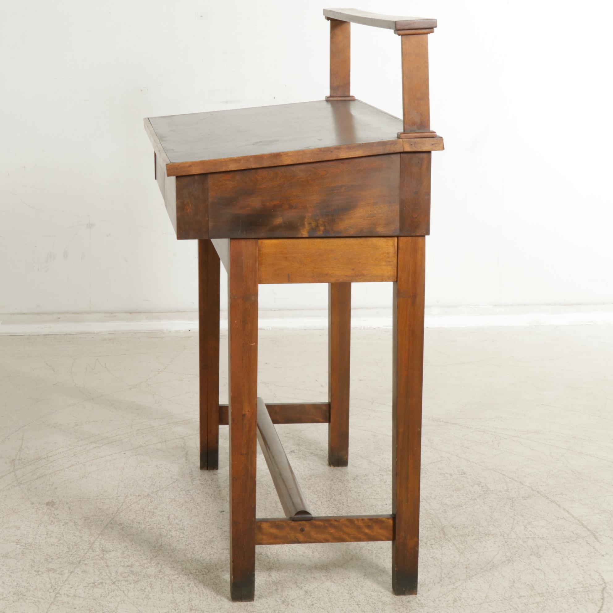 M. Ohmer's Sons Slant-Top Desk with Marble & Shattuck Adjustable Stool