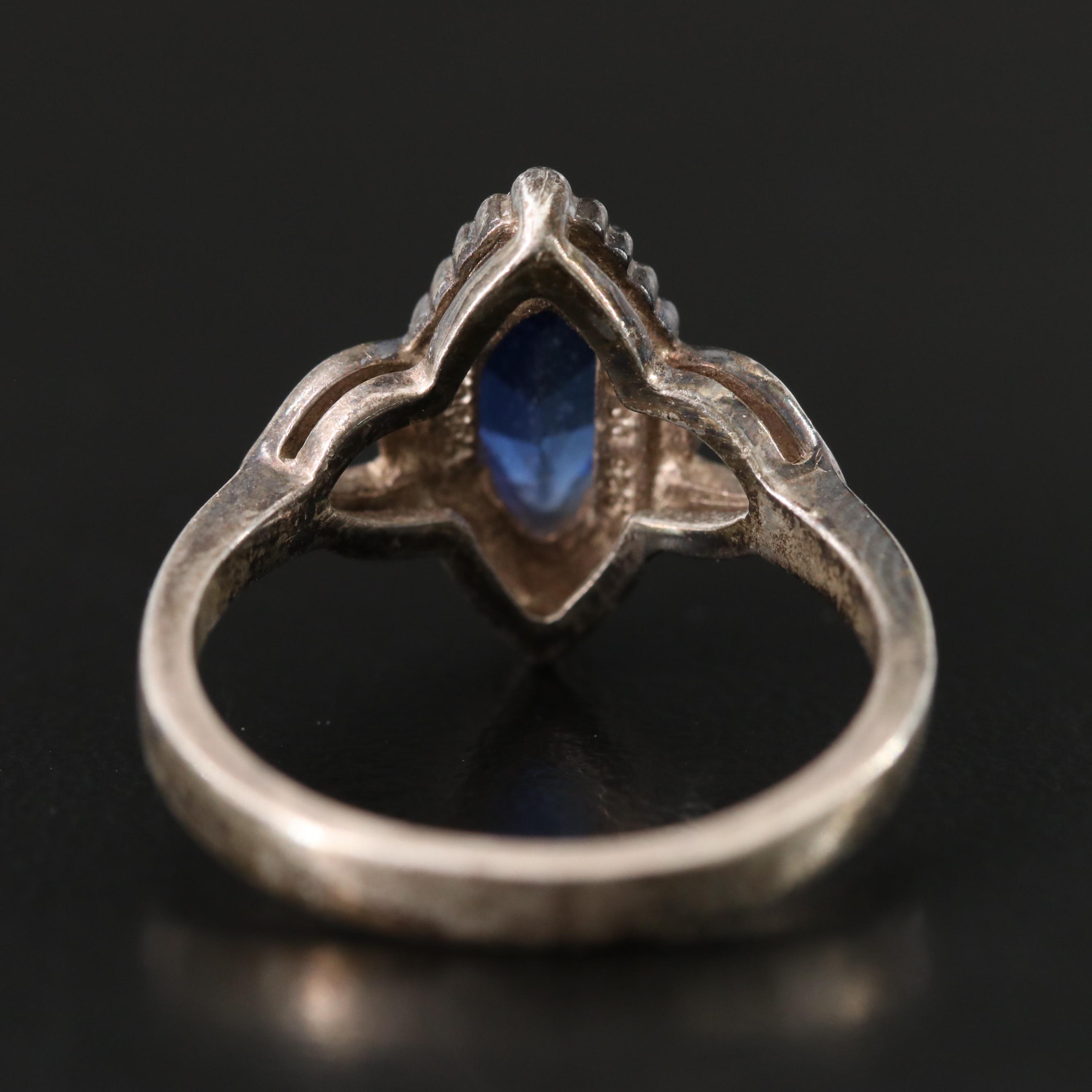Sterling Sapphire Solitaire Ring
