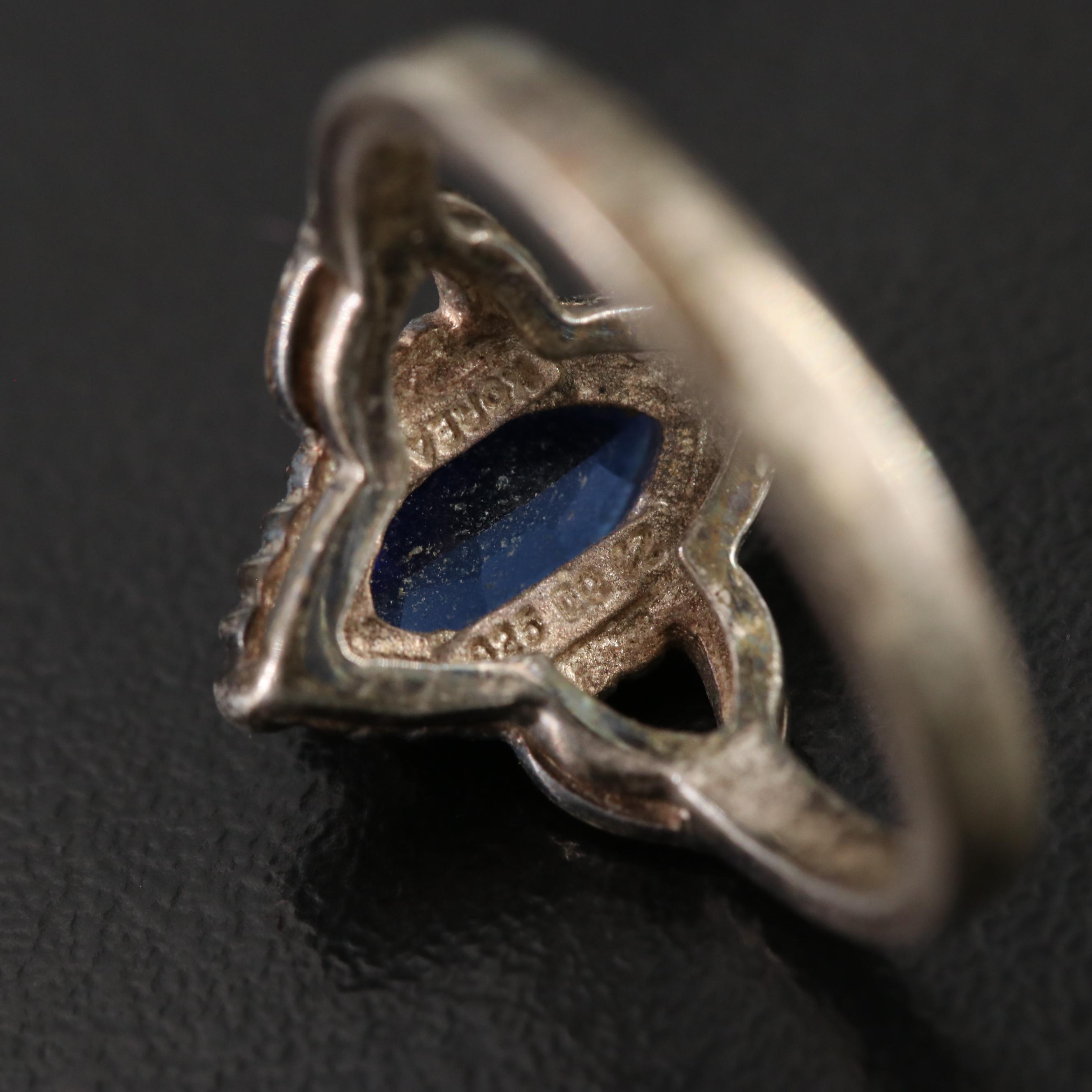 Sterling Sapphire Solitaire Ring