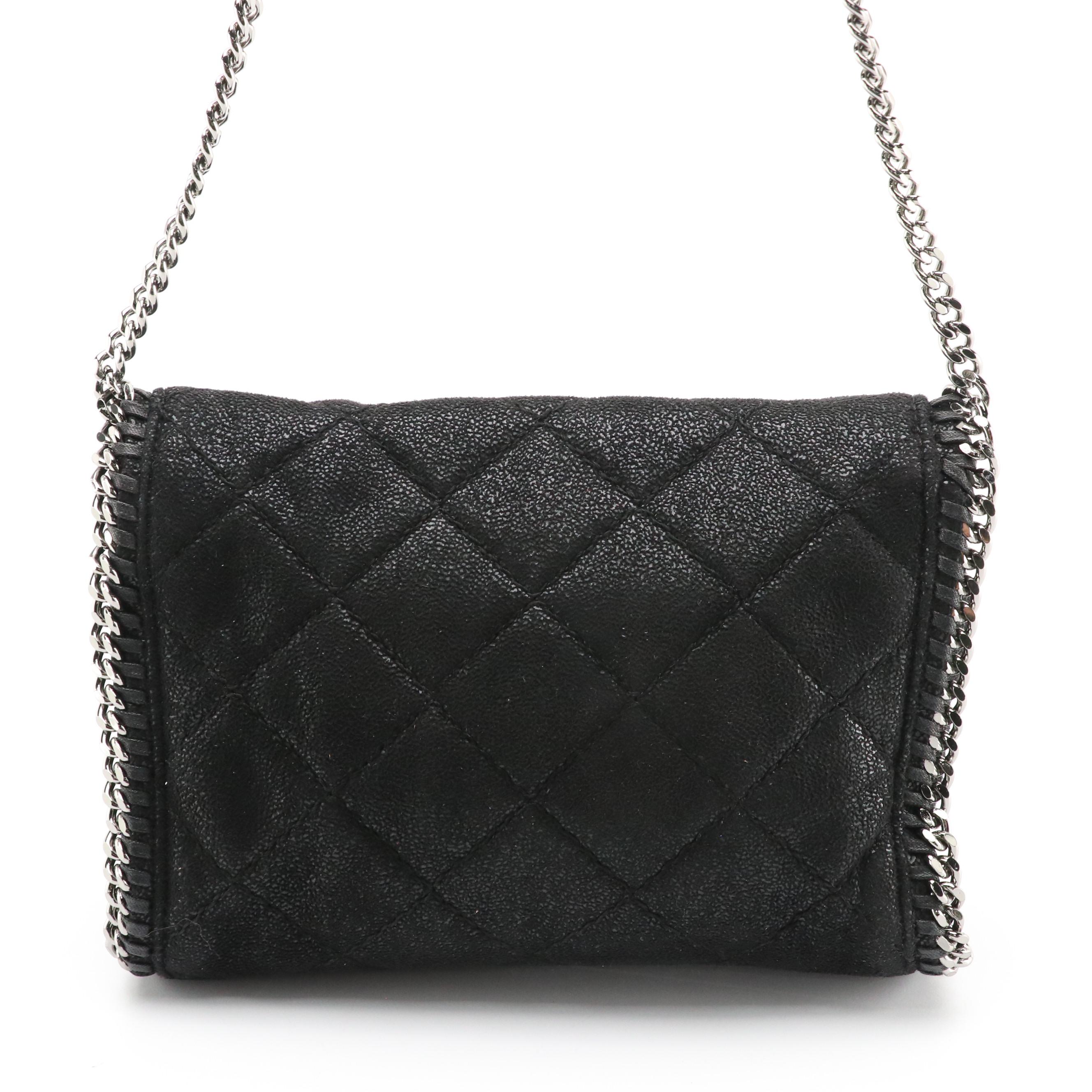 Stella McCartney Mini Falabella Crossbody in Black Shaggy Deer Faux Suede