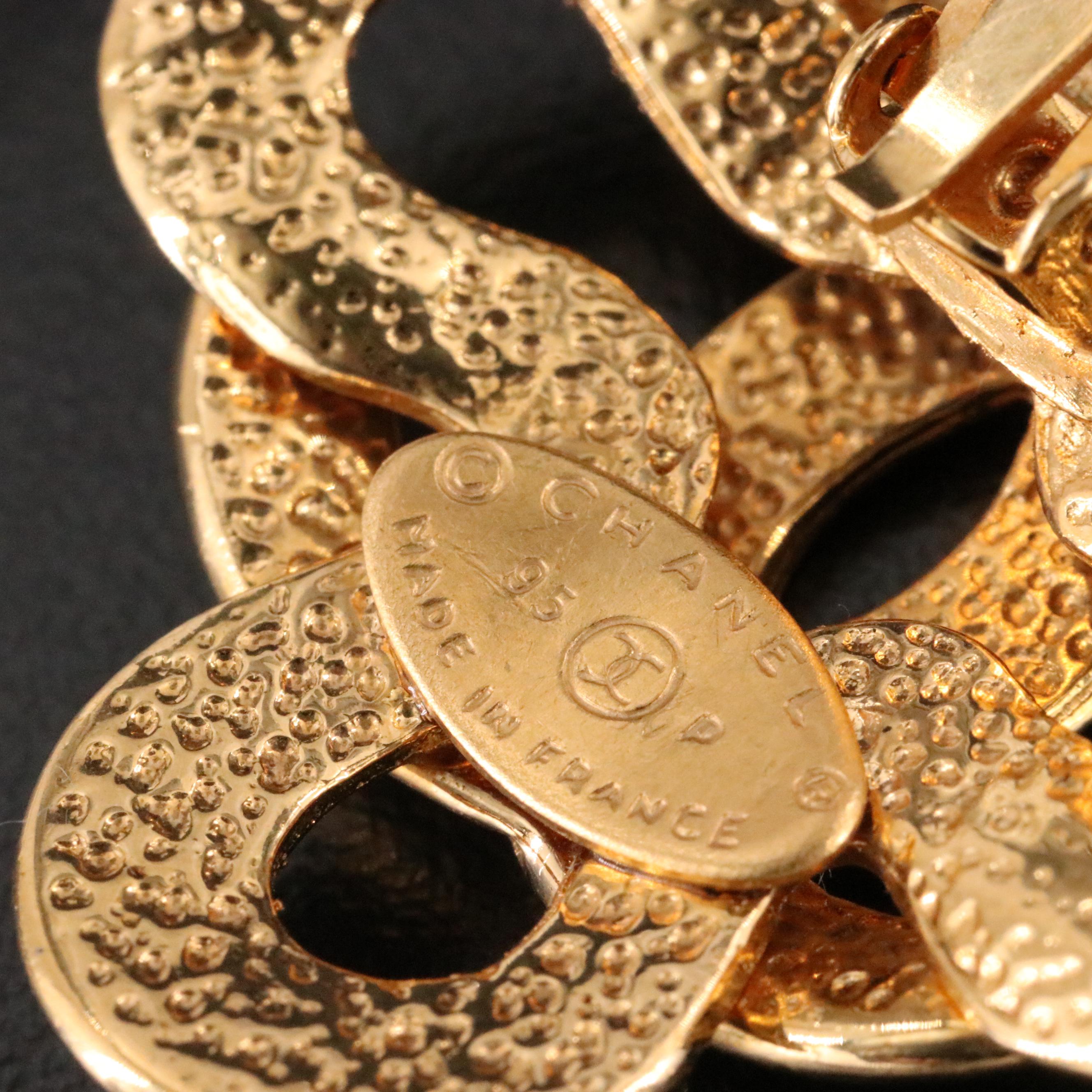 Chanel CC Logo Clip Earrings 1995