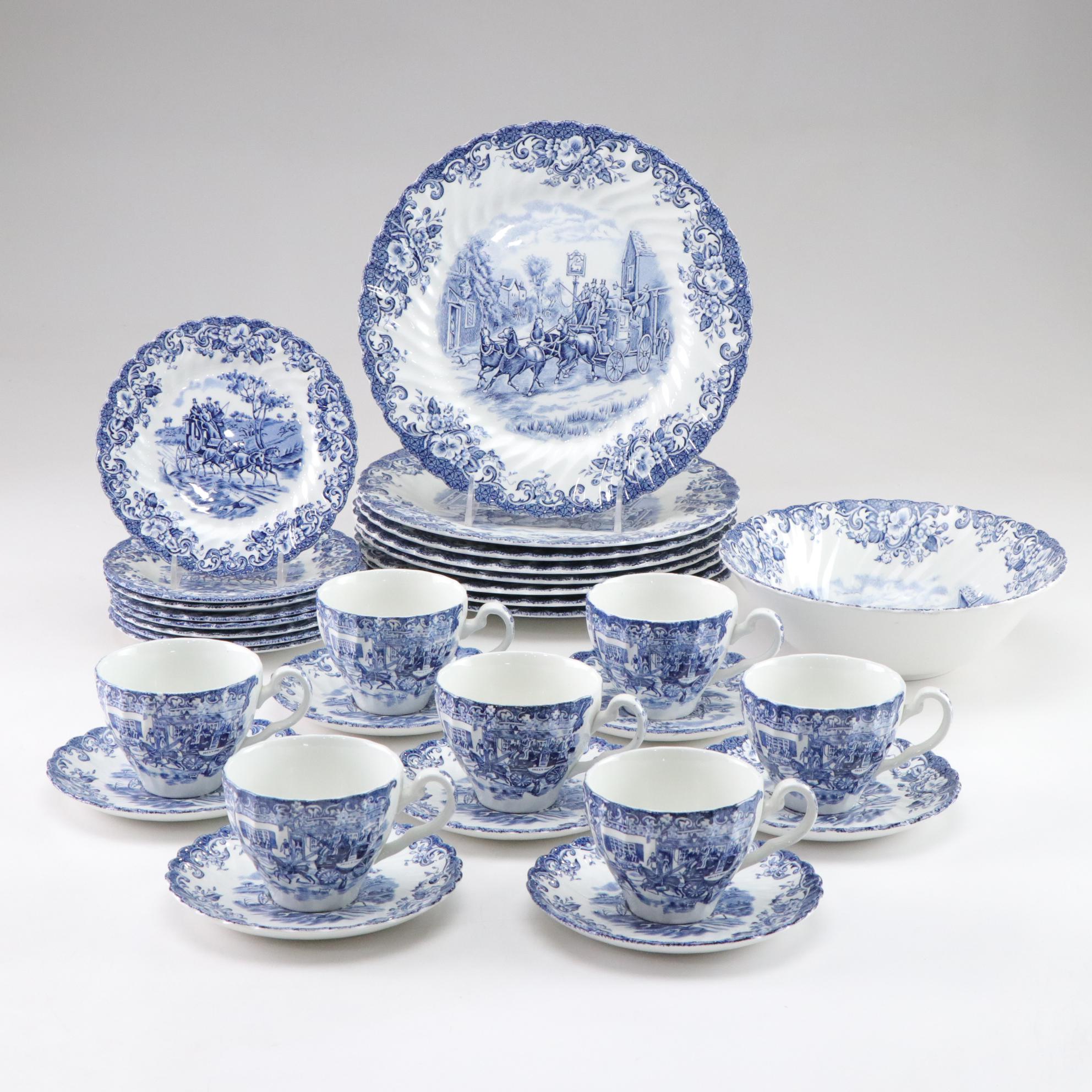 Johnson Bros. "Coaching Scenes" Dinnerware Set with Serving Bowl