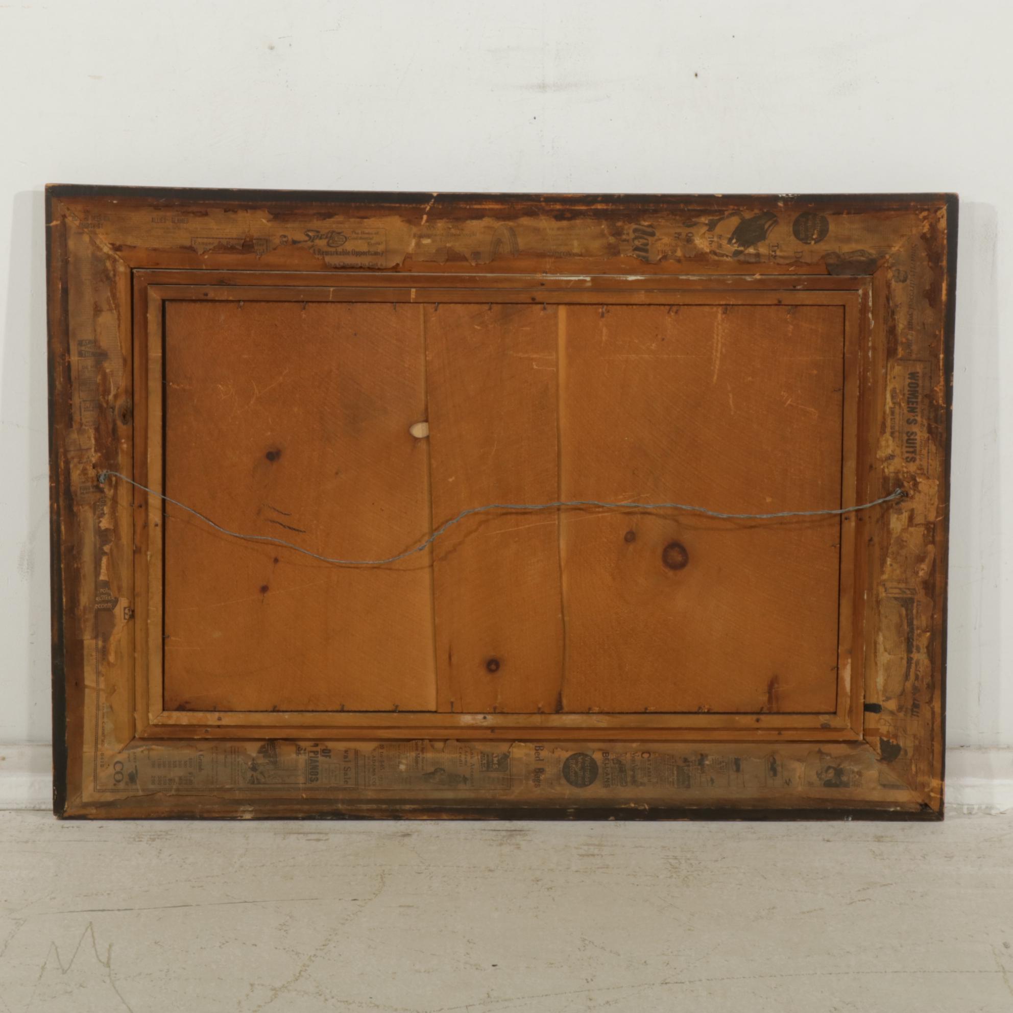 Riverside Landscape Color Lithograph, Early 20th Century