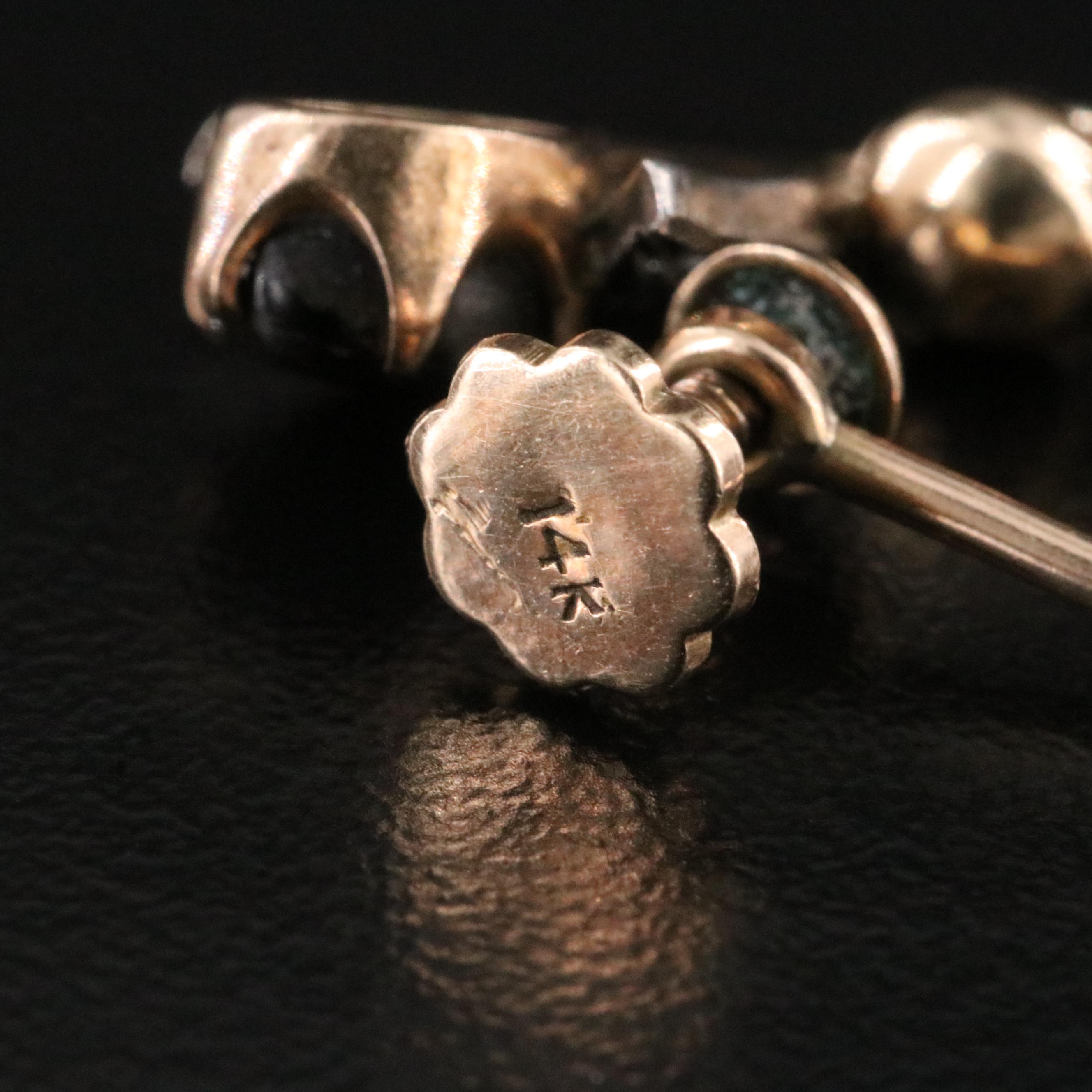 Vintage 14K Star Sapphire and White Spinel Floral Earrings with Sterling Accents