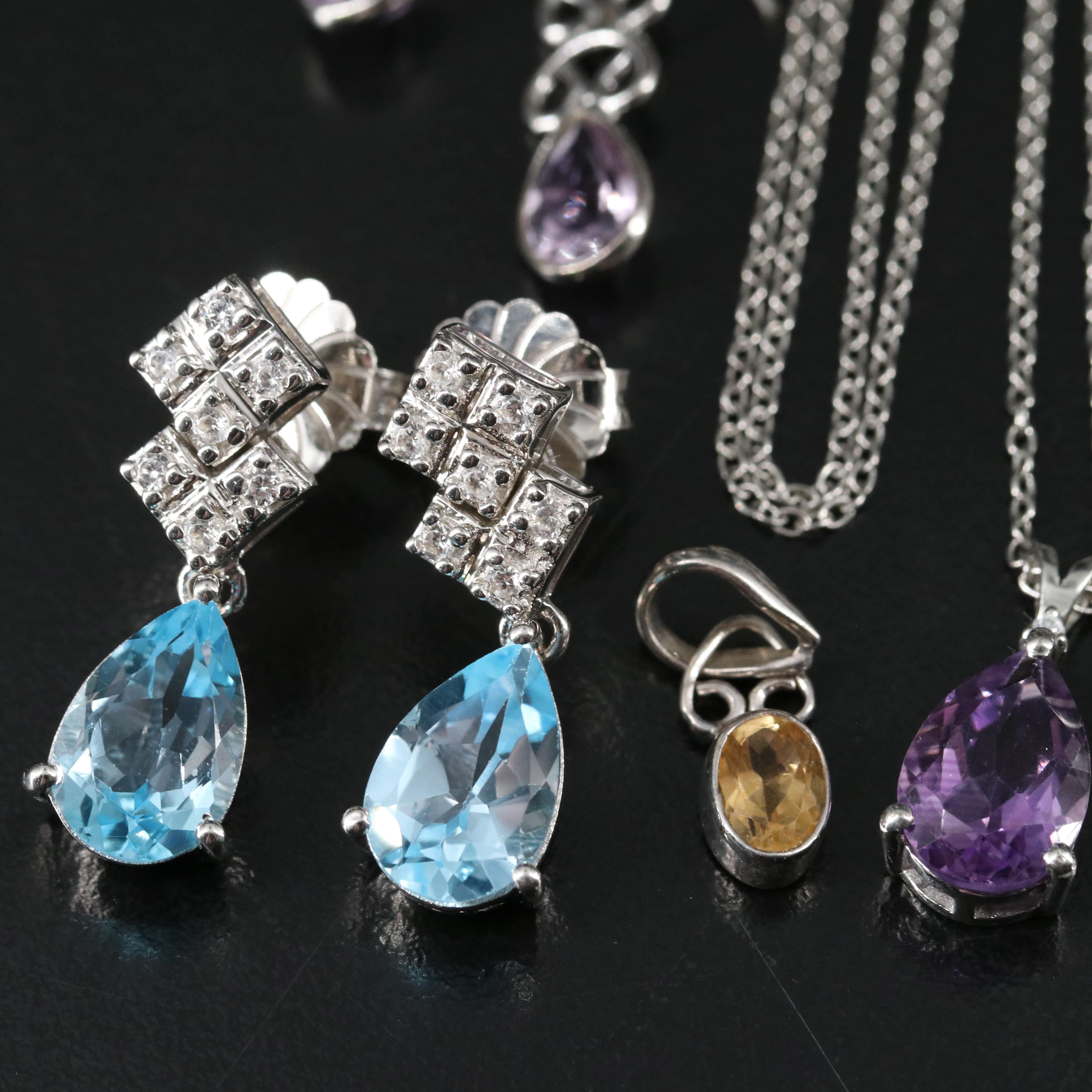 14 Assorted Sterling Silver Rings, Necklaces, Earrings, and Pendants