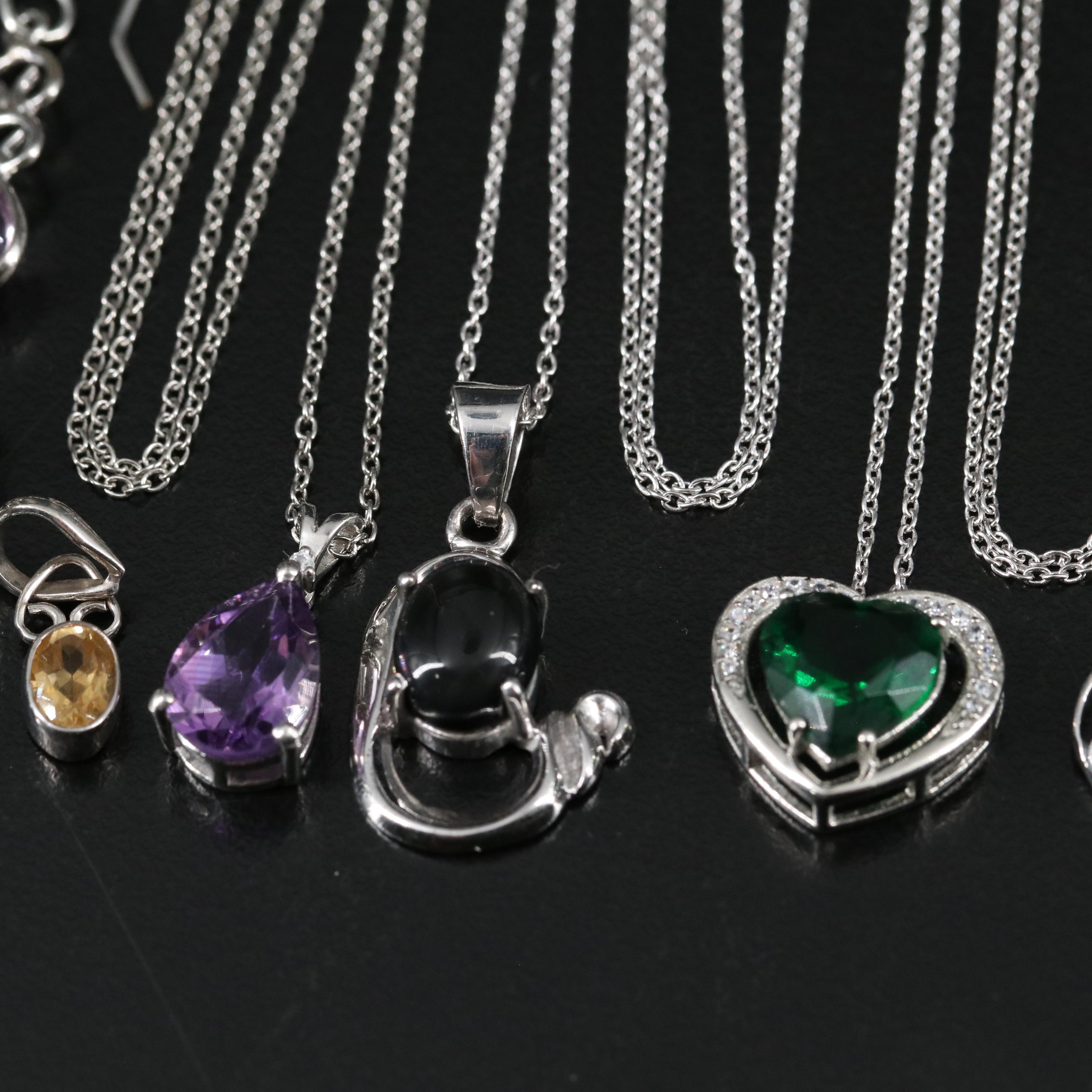 14 Assorted Sterling Silver Rings, Necklaces, Earrings, and Pendants