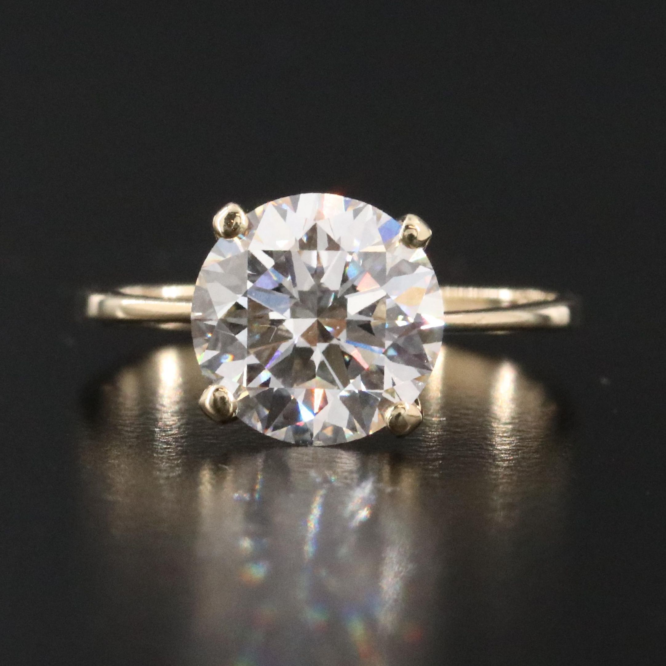 14K 3.03 CTW Lab Grown Diamond Solitaire Ring with IGI Report
