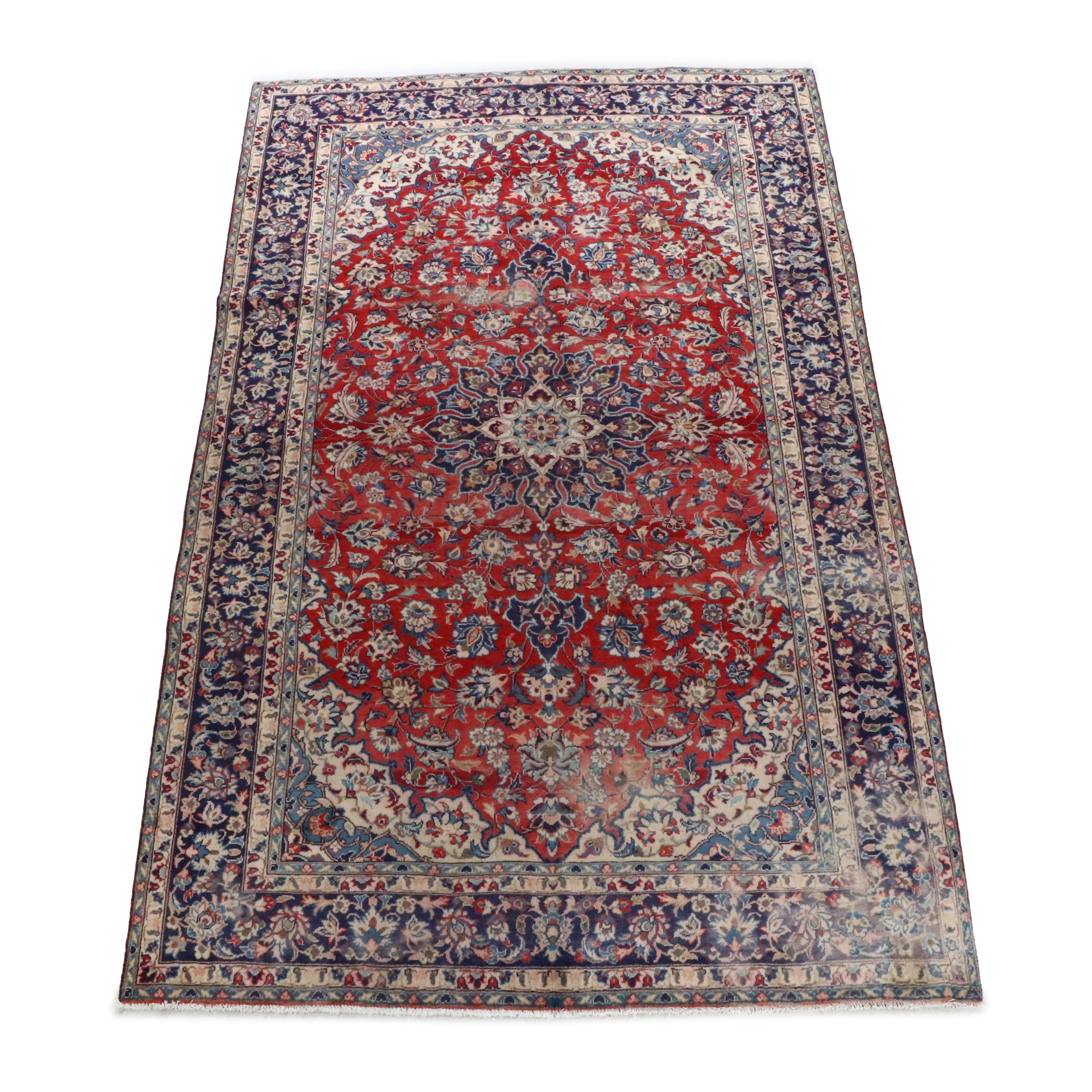 6'10 x 11'4 Hand-Knotted Persian Mashad Area Rug
