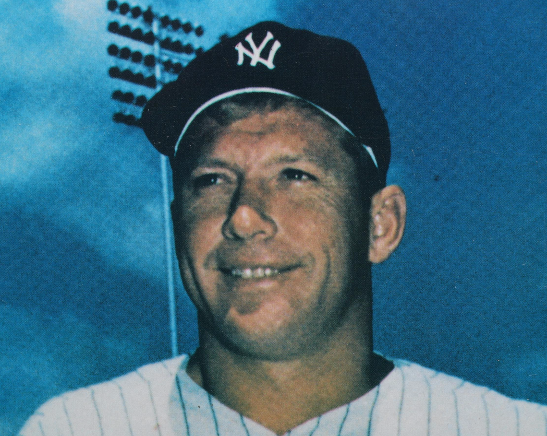 Mickey Mantle Signed New York Yankees Baseball Print, JSA