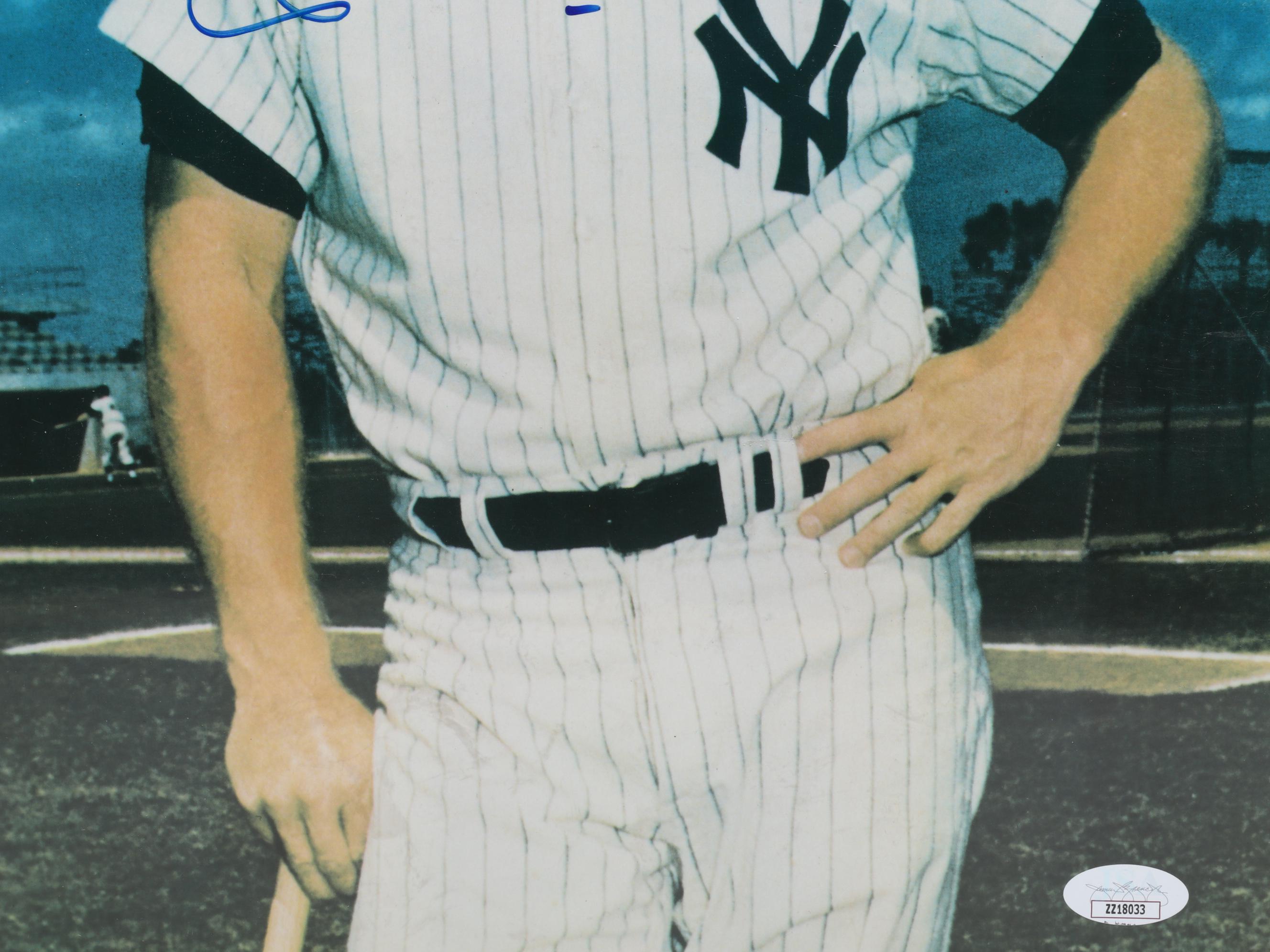 Mickey Mantle Signed New York Yankees Baseball Print, JSA