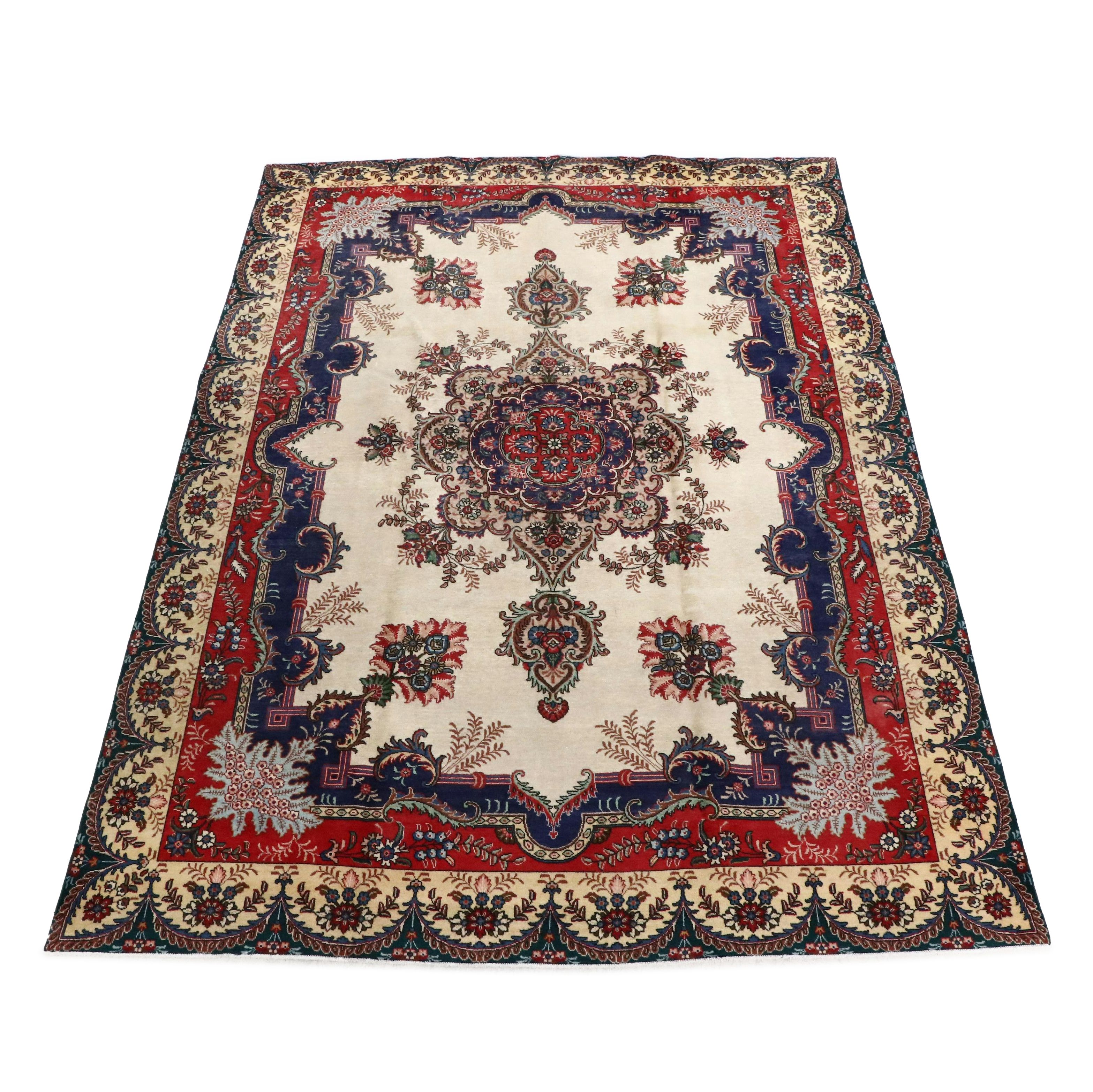 9'9 x 13'4 Hand-Knotted Persian Kashmar Room-Sized Rug