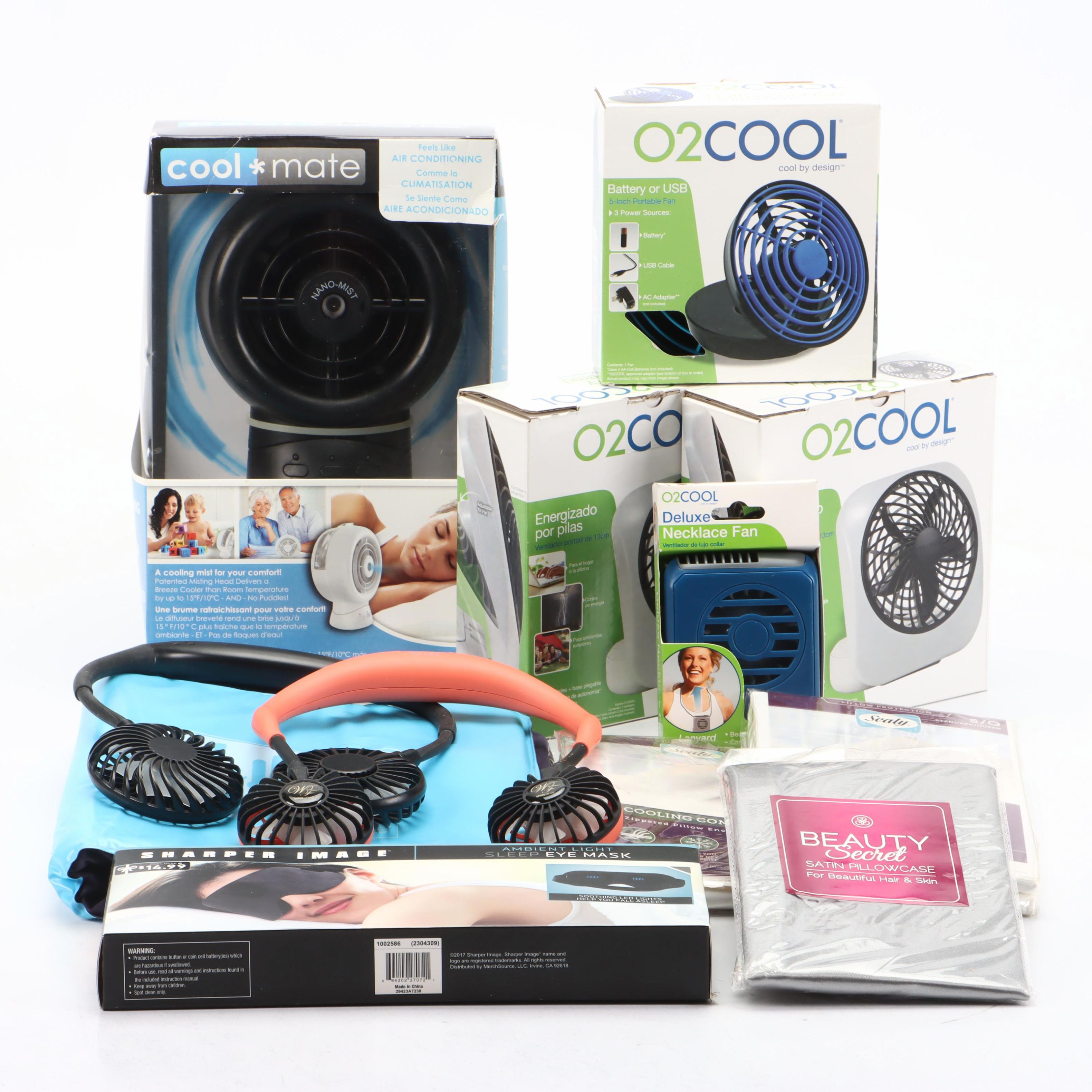 Cool Mate Misting Fan with Chillow Cooling Pillow and Other Personal Coolers