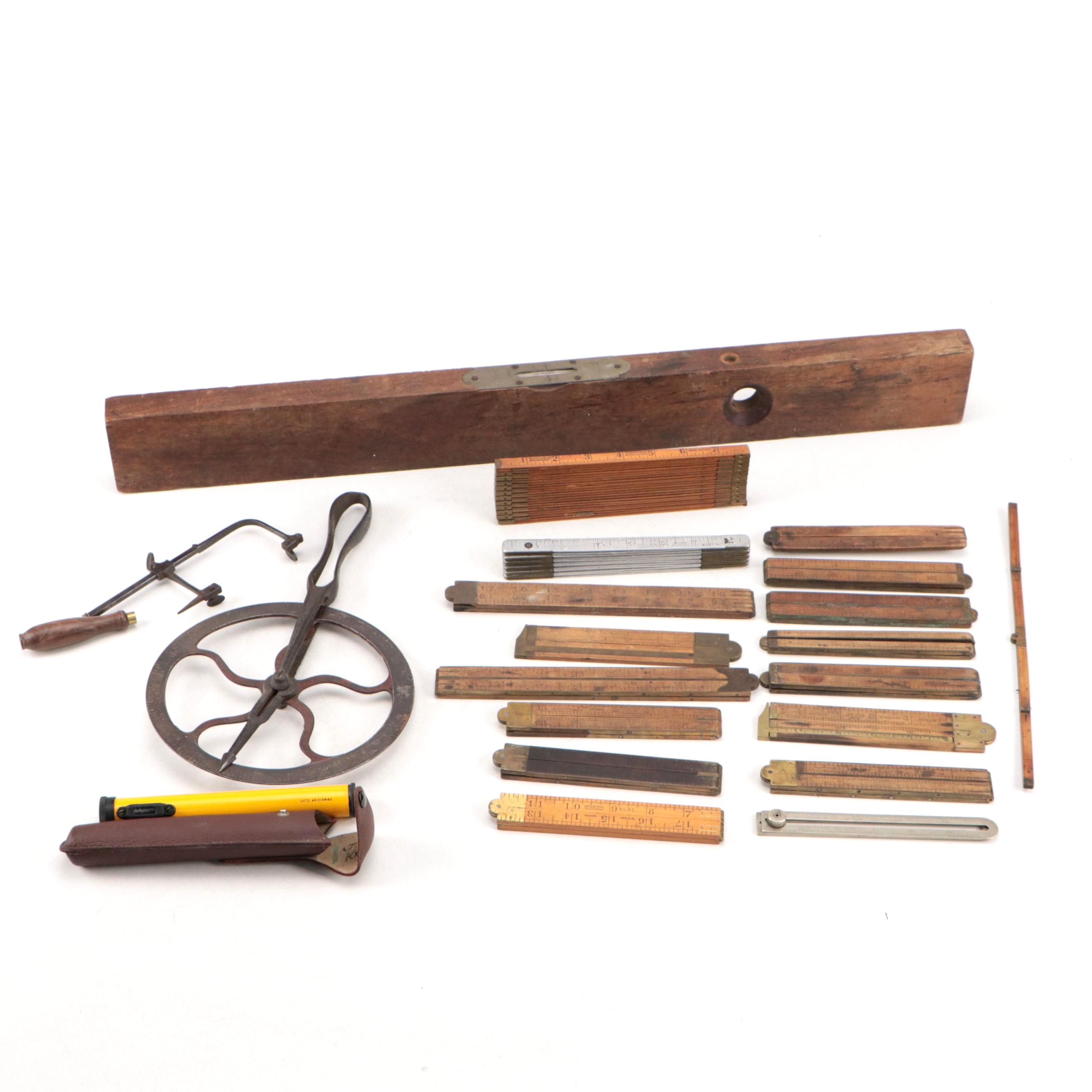 Cast Iron Rolling Ruler with Multi-Angle Measuring Rulers and Level