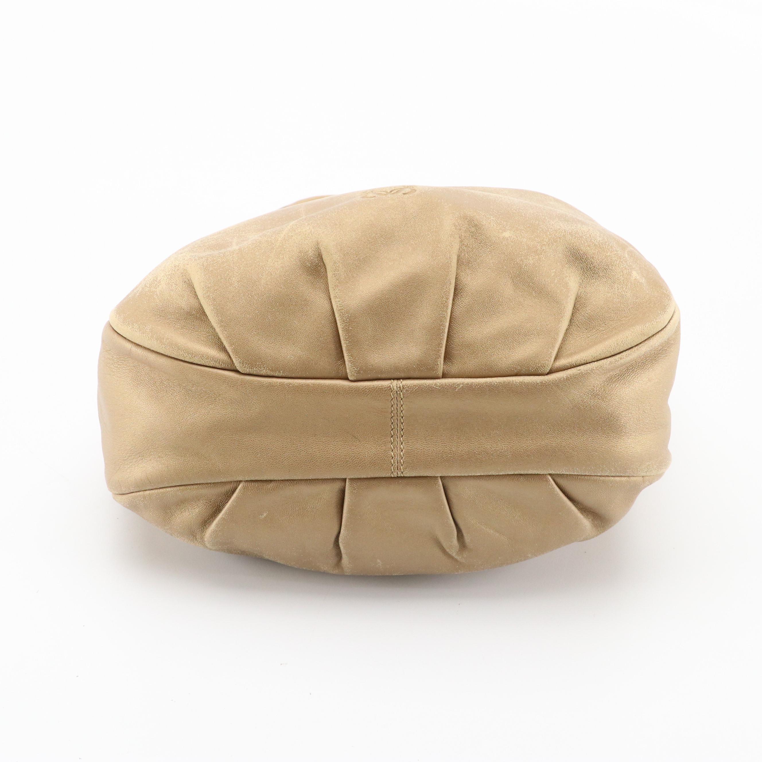 Loewe Hobo Shoulder Bag in Metallic Bronze Lambskin Leather