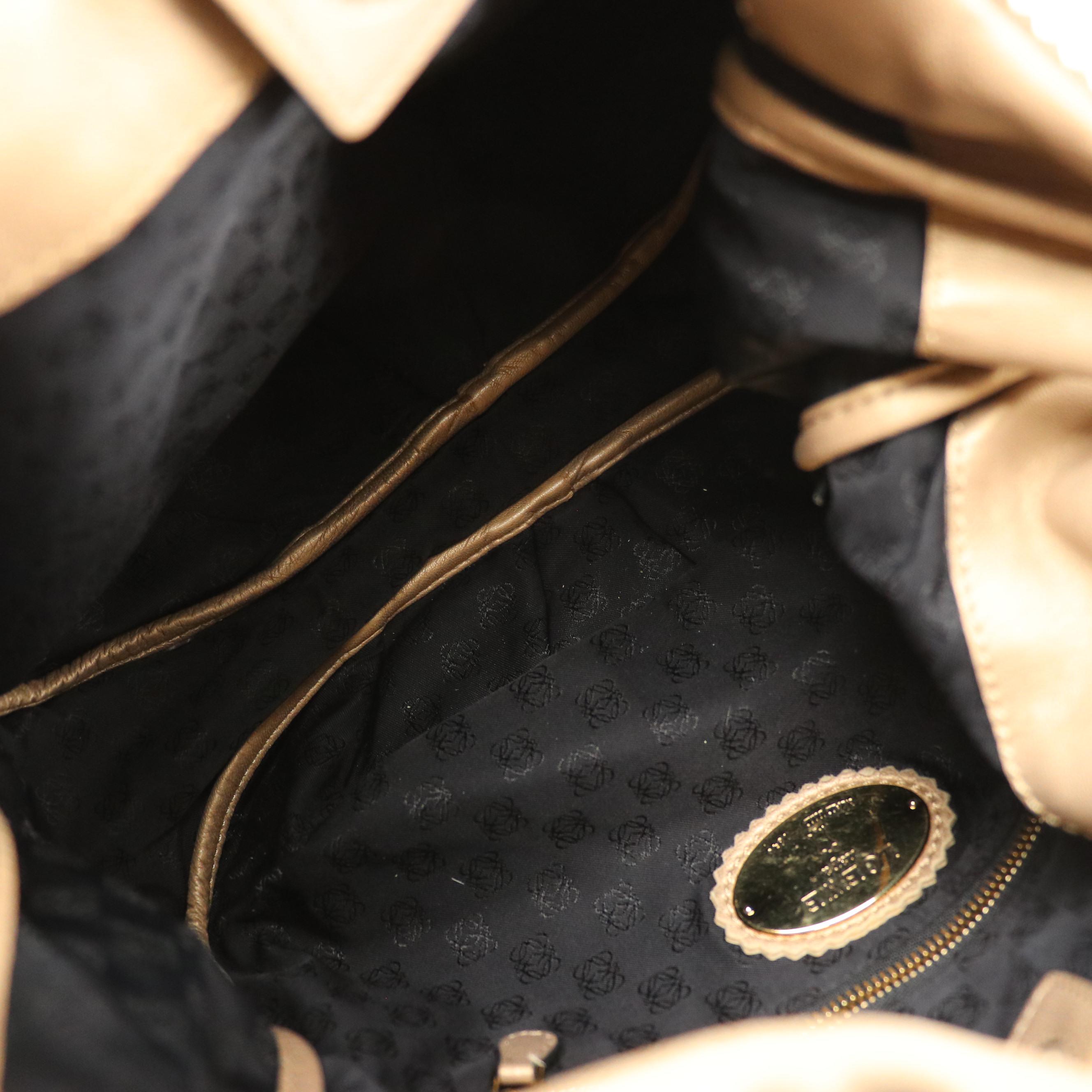 Loewe Hobo Shoulder Bag in Metallic Bronze Lambskin Leather