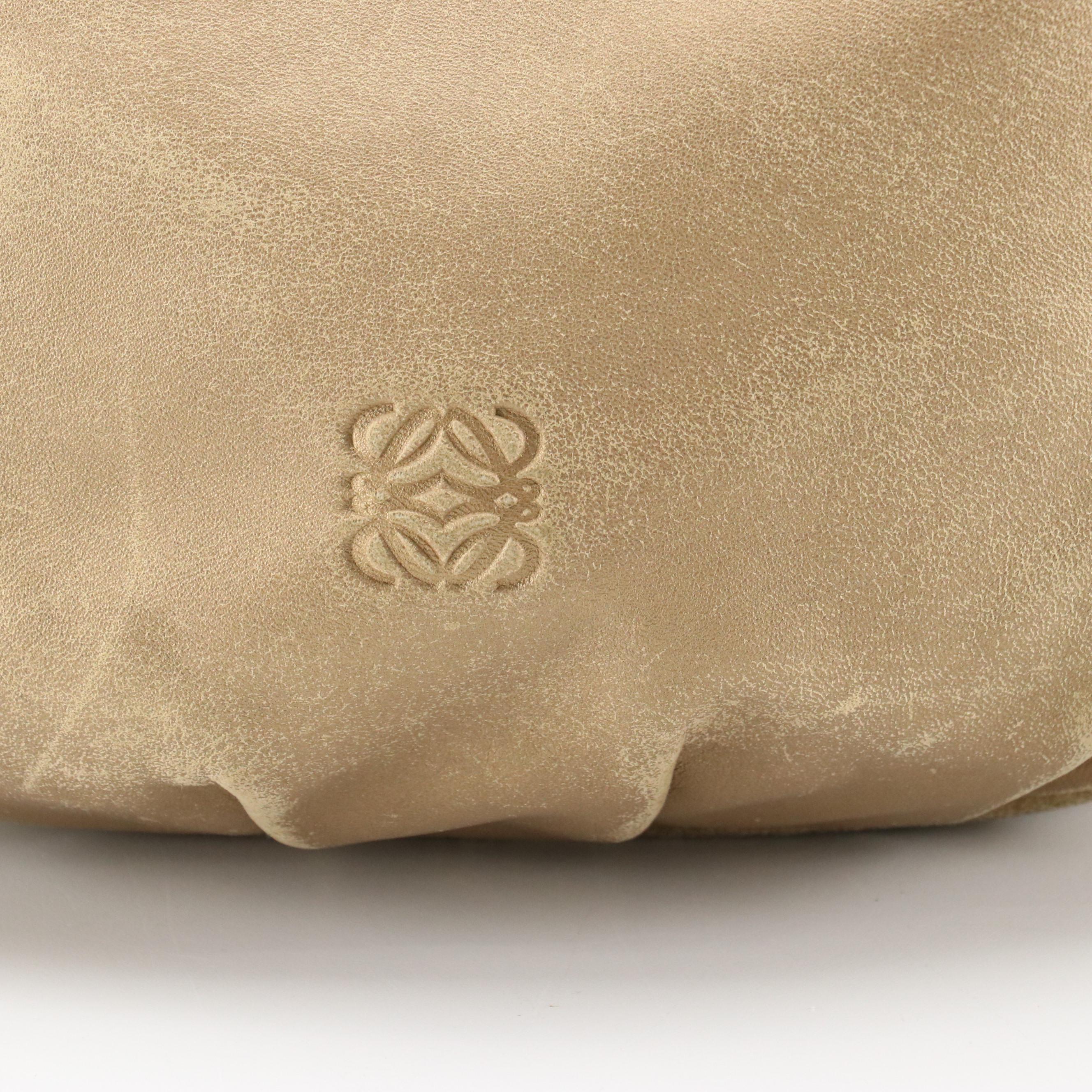 Loewe Hobo Shoulder Bag in Metallic Bronze Lambskin Leather