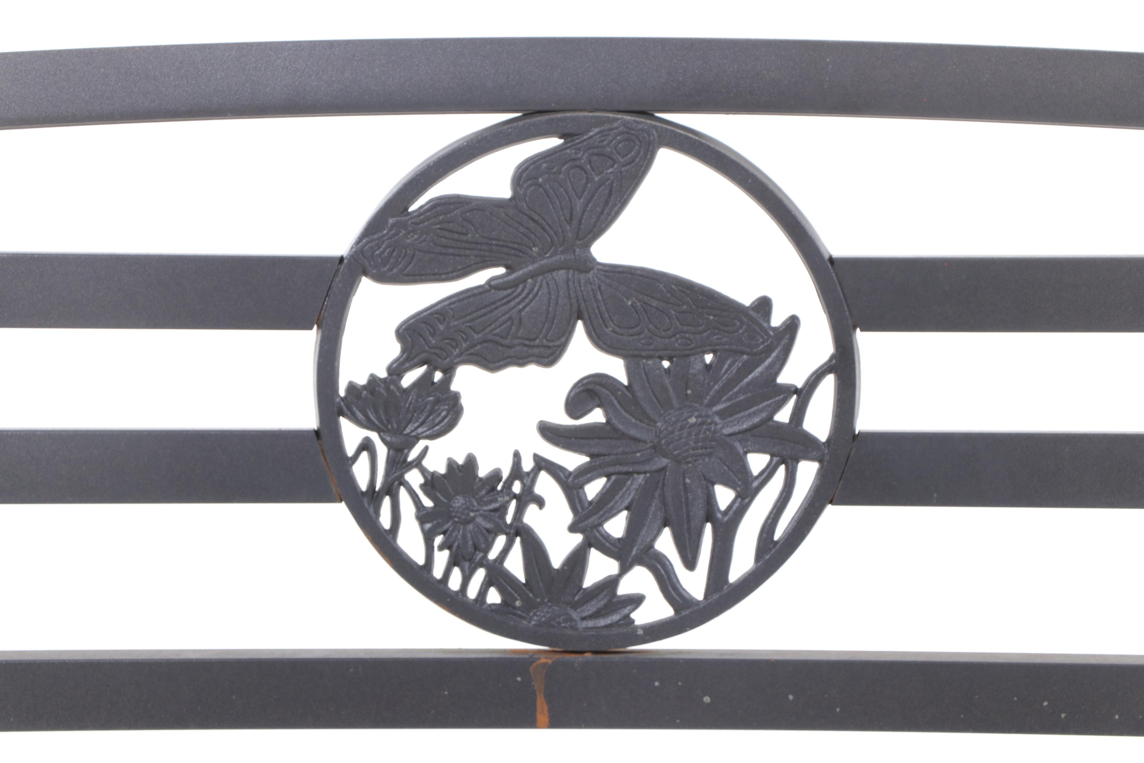 Contemporary Powder-Coated Metal Garden Bench