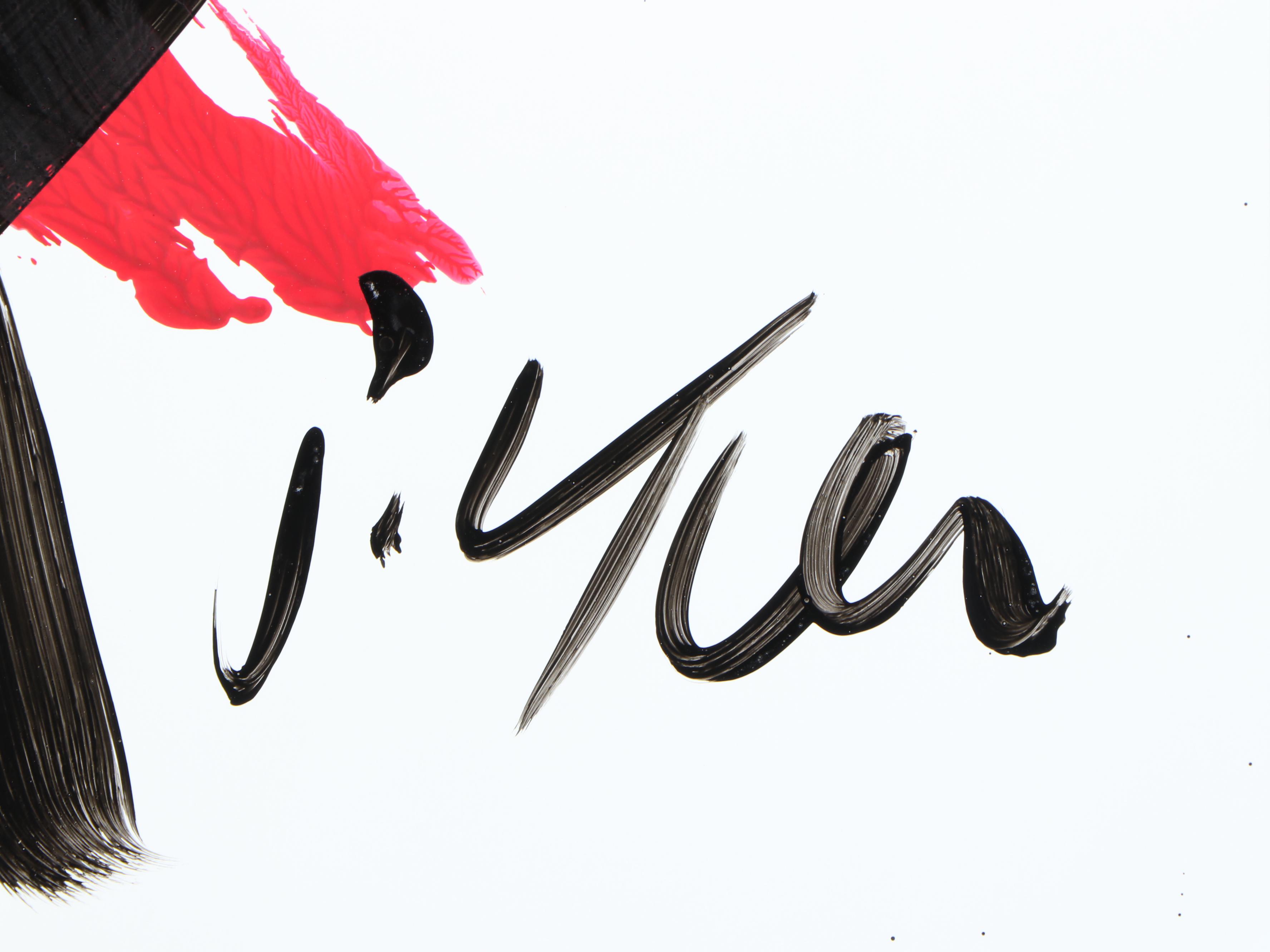 Peter Keil Abstract Acrylic Portrait Painting, Late 20th Century