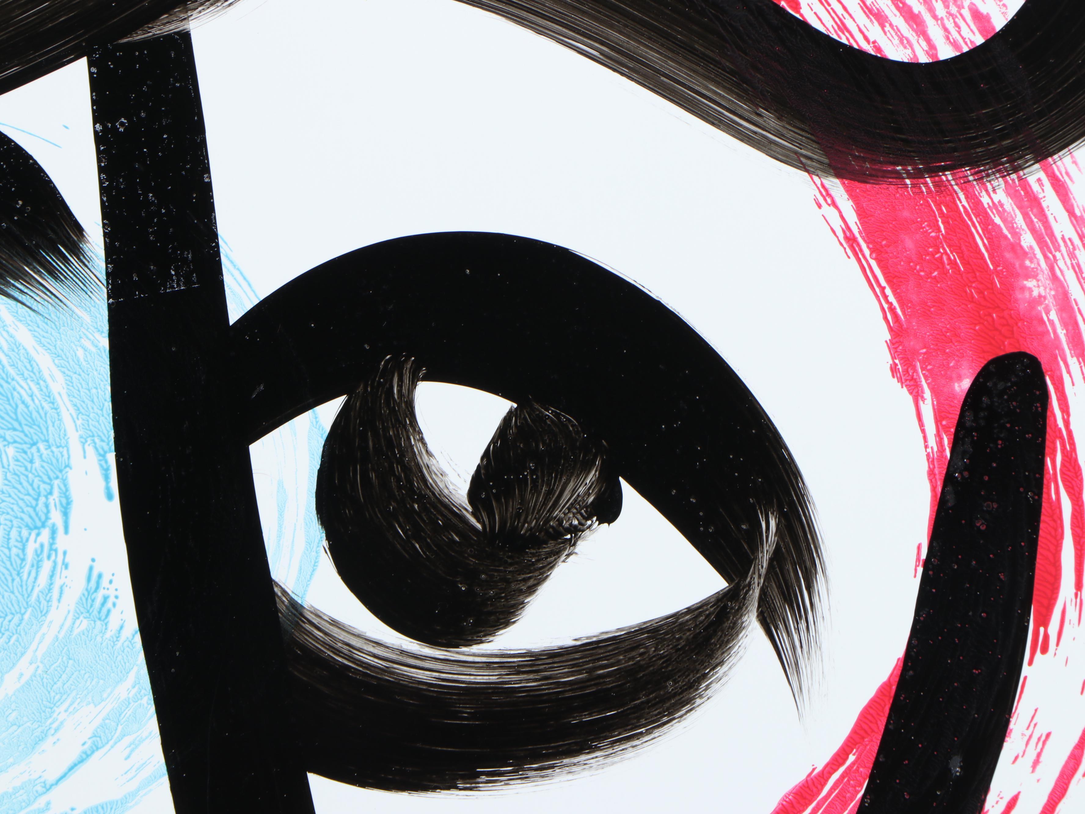 Peter Keil Abstract Acrylic Portrait Painting, Late 20th Century