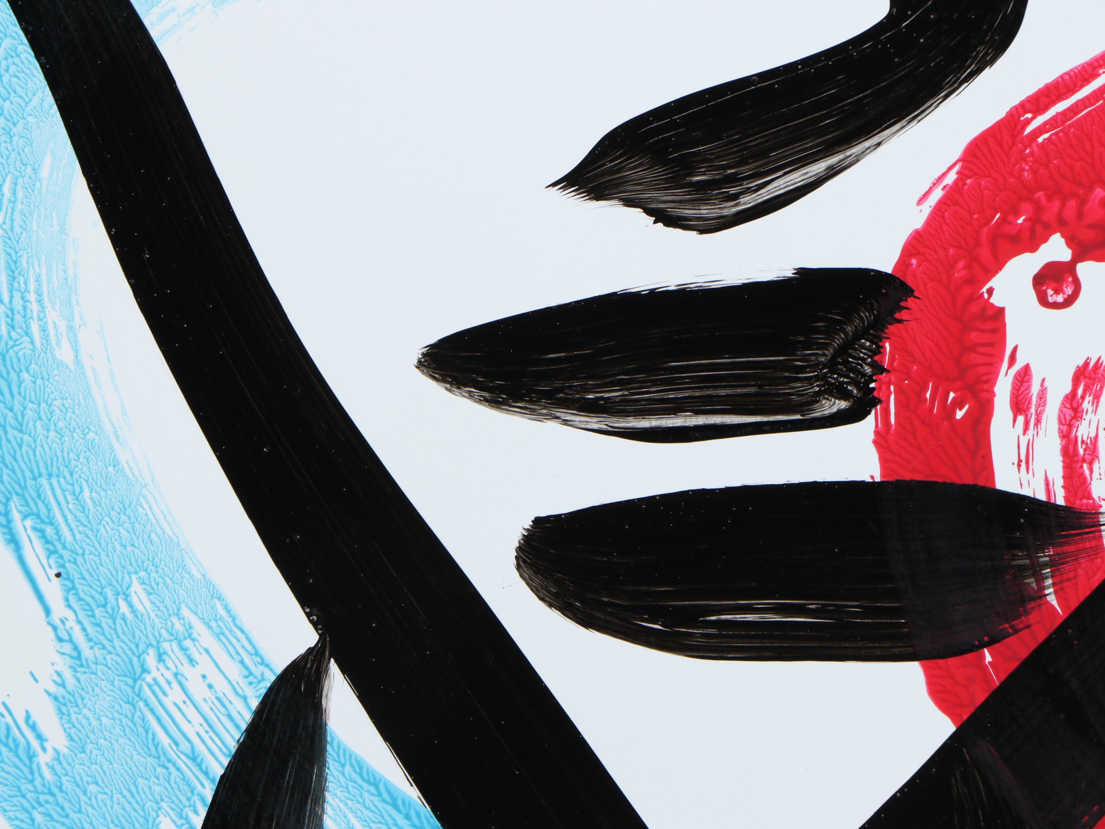 Peter Keil Abstract Acrylic Portrait Painting, Late 20th Century