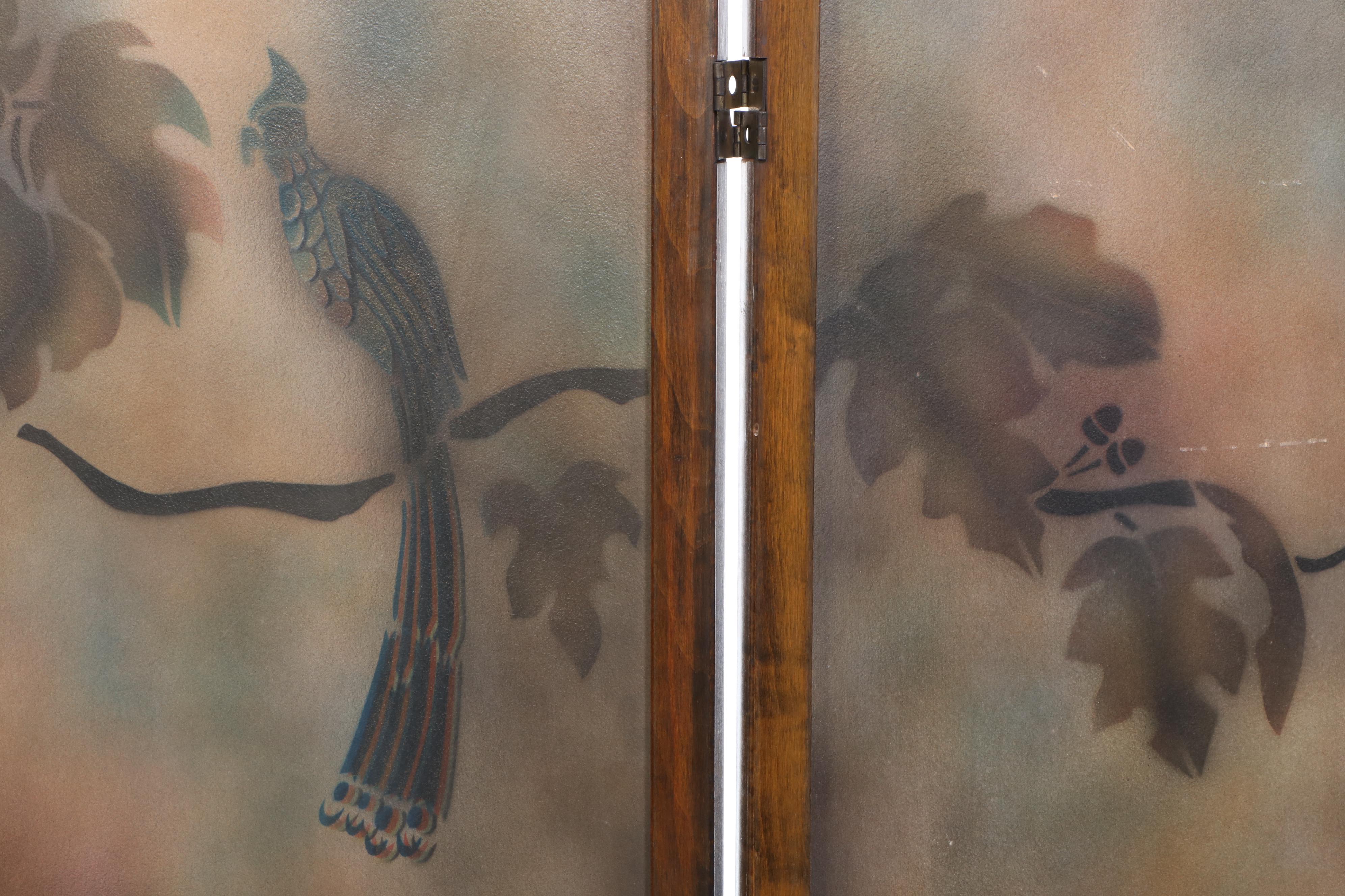 Art Deco Style Three-Panel Screen, 20th Century