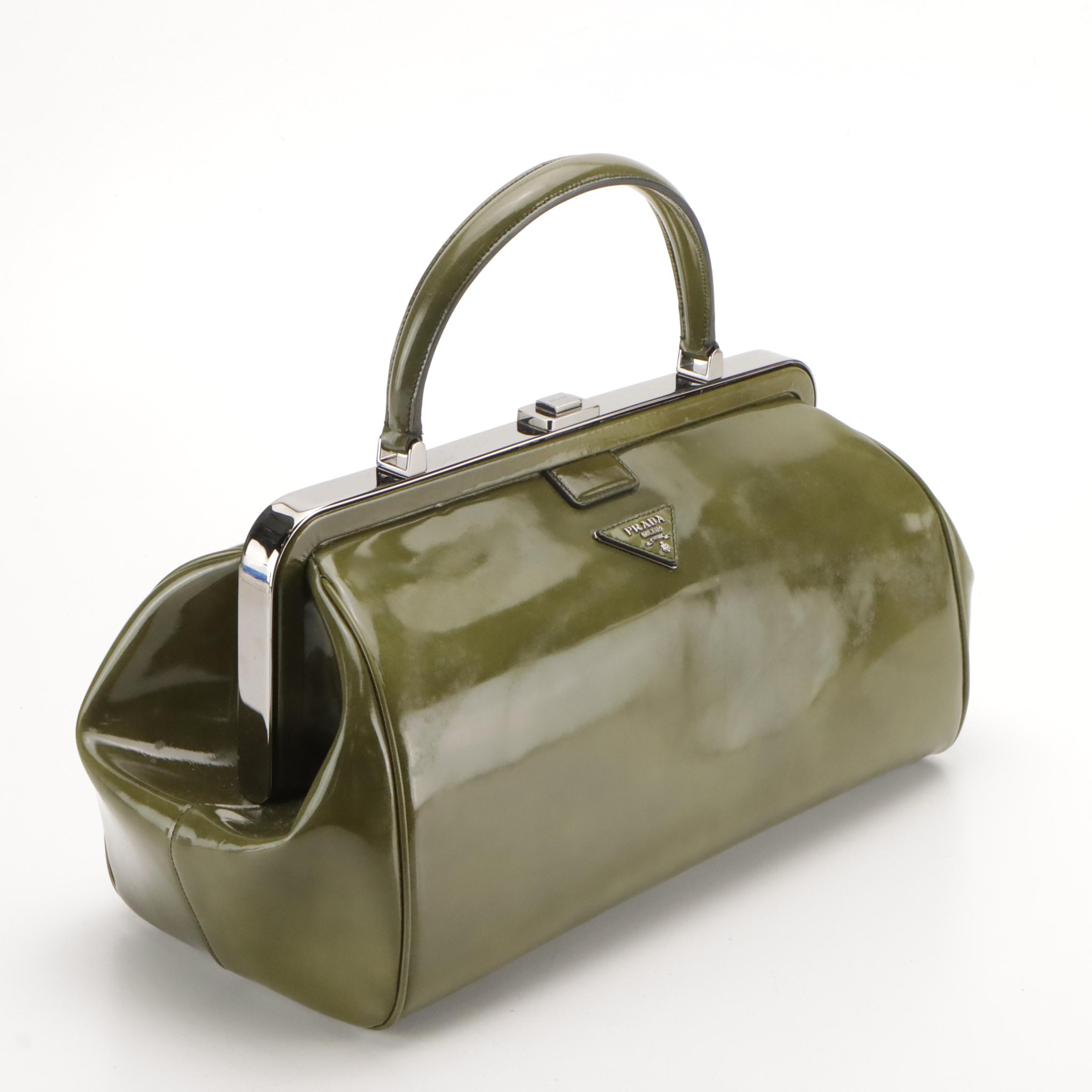 Prada Military Green Spazzolato Leather Doctor's Bag