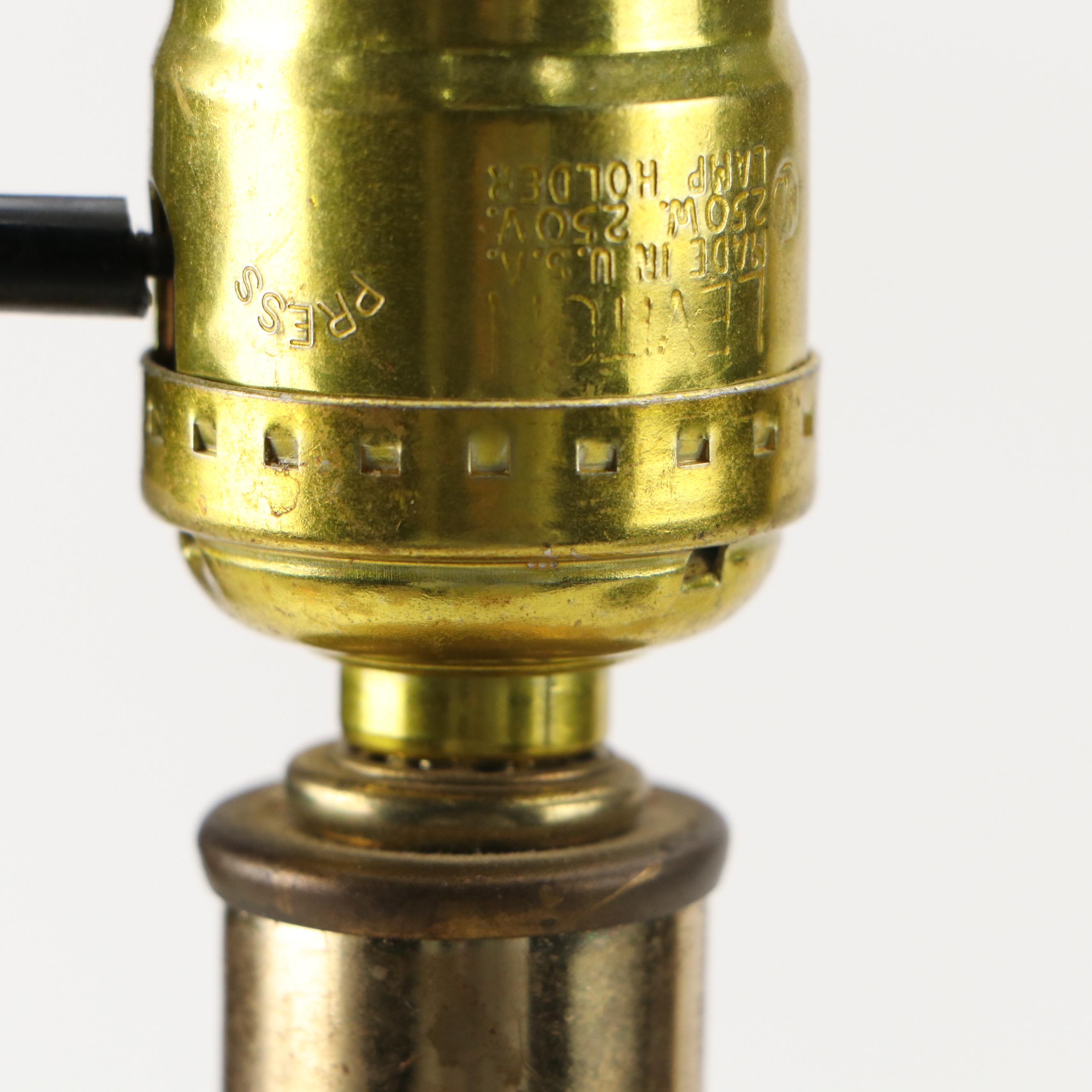 Pair of Brass Finish Buffet Lamps