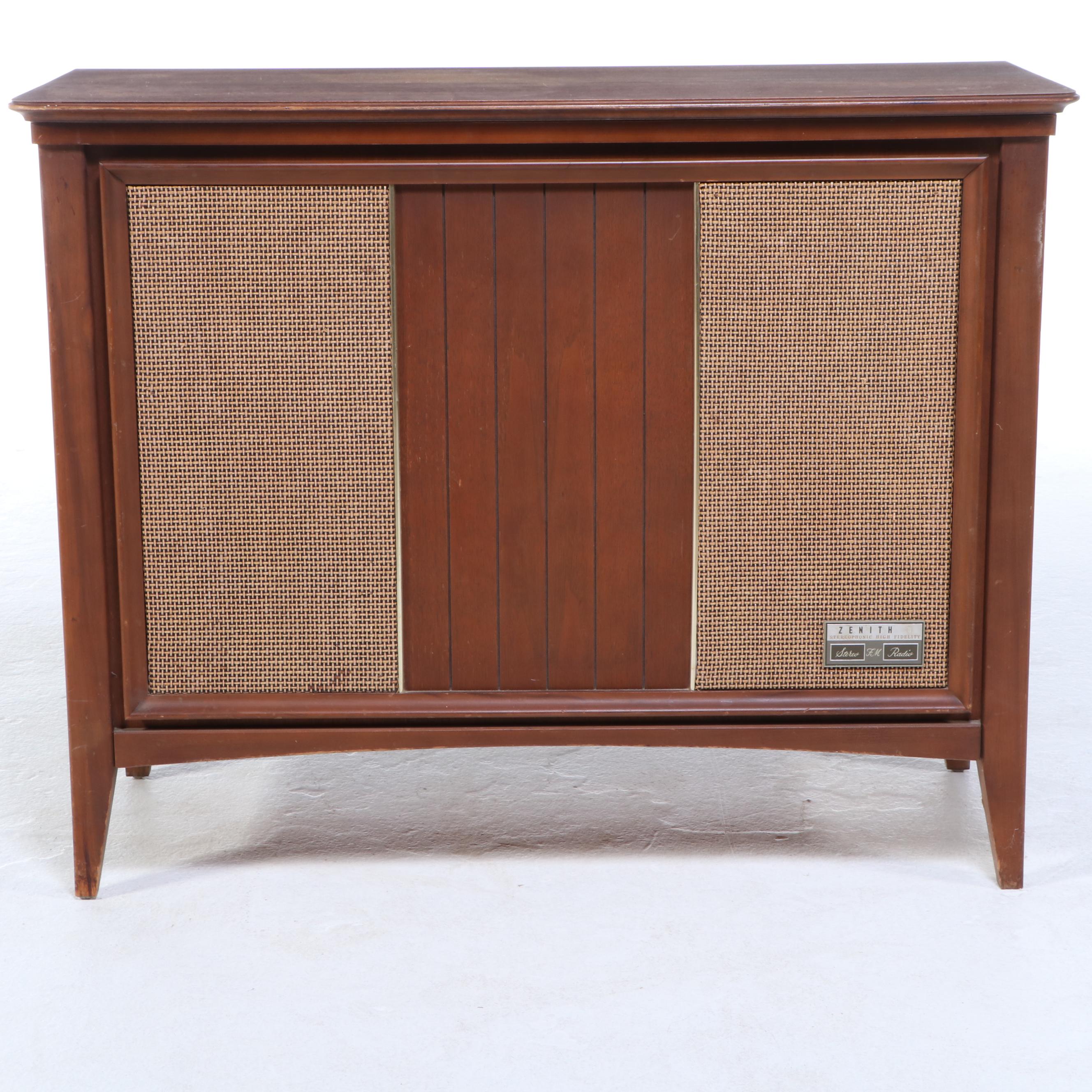 Zenith MCM Style MK2601 Stereo Console with Record Player, Mid-20th Century
