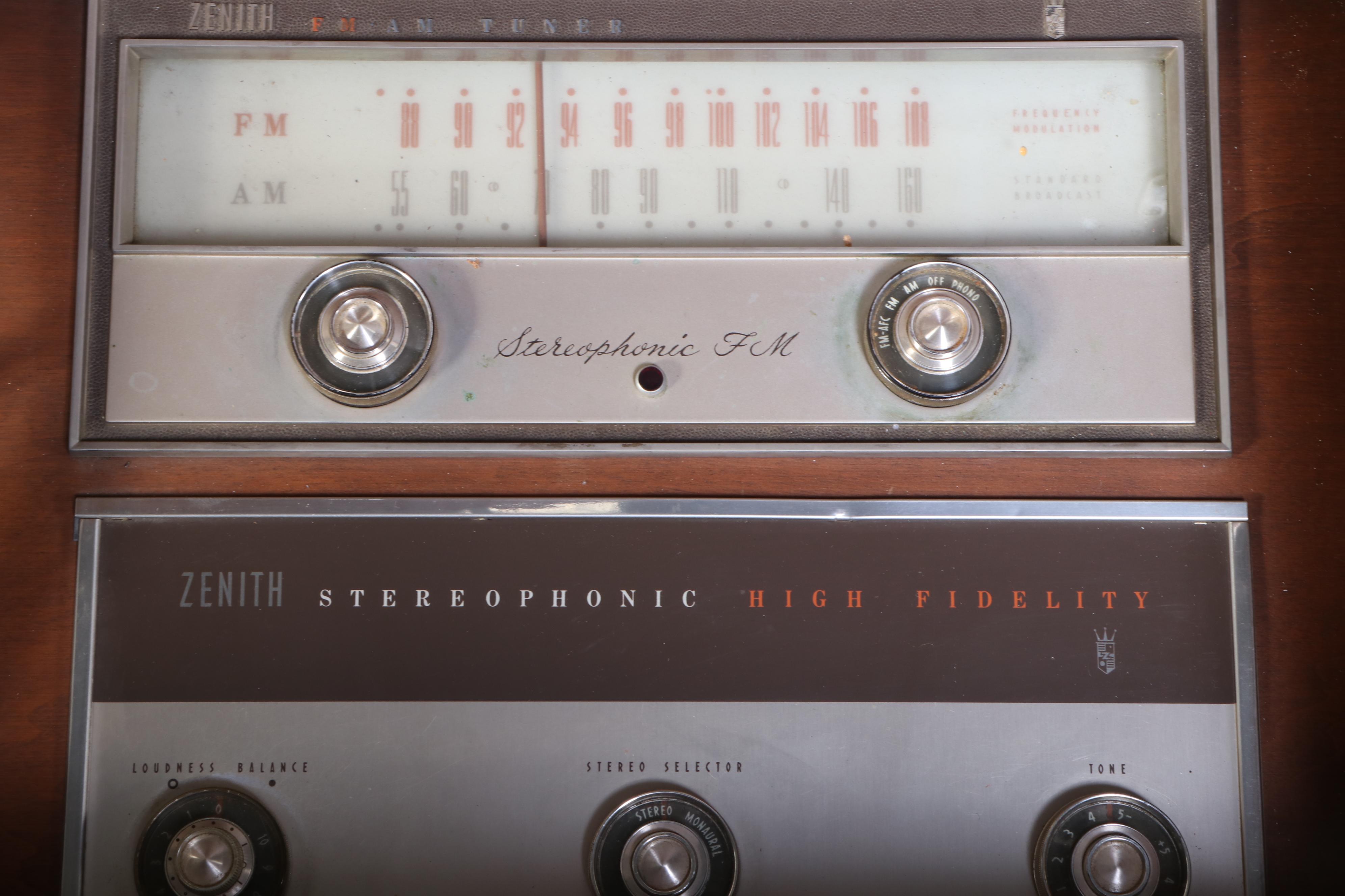 Zenith MCM Style MK2601 Stereo Console with Record Player, Mid-20th Century