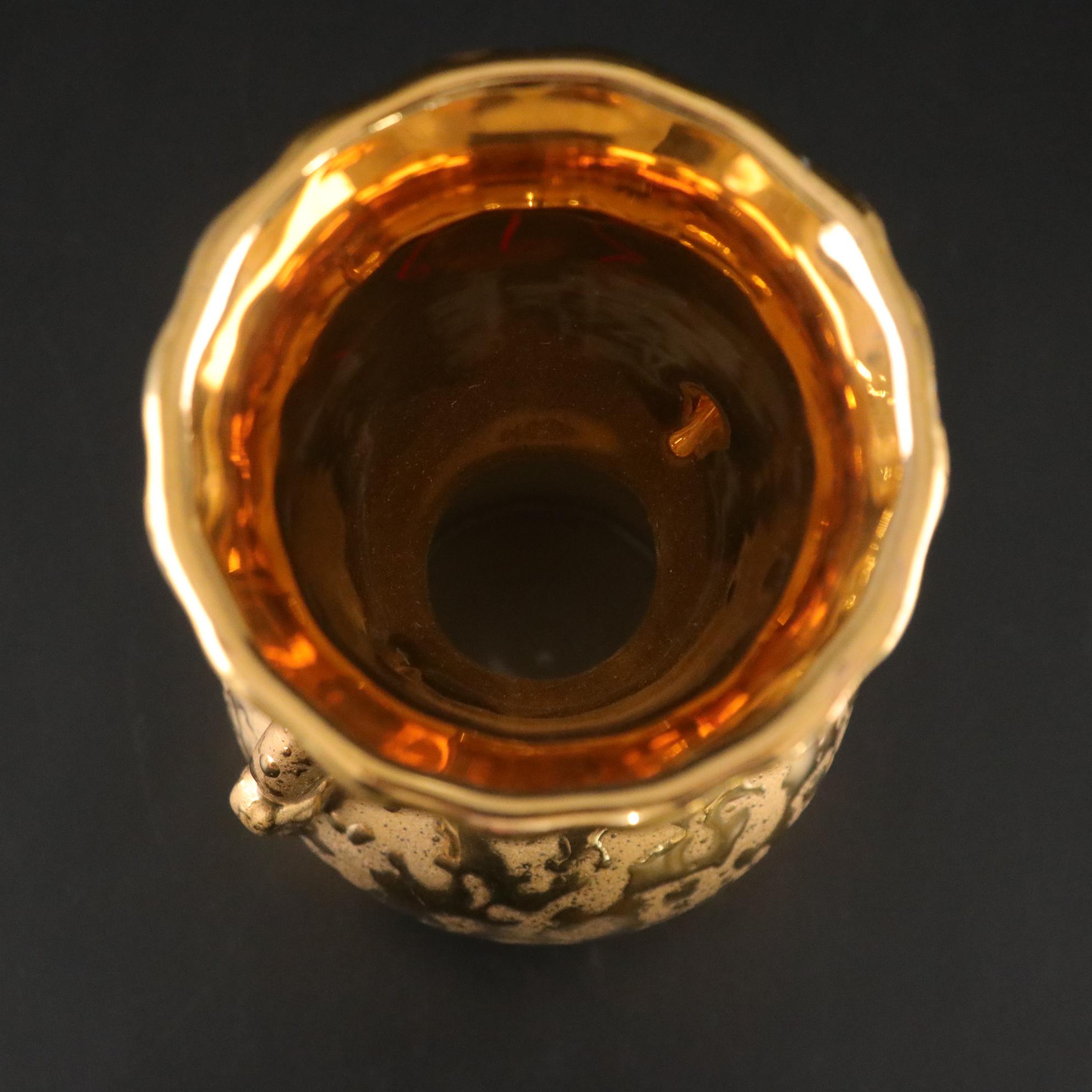 Elynor China 22k Gold Bud Vase & Dish with Swan Bowl