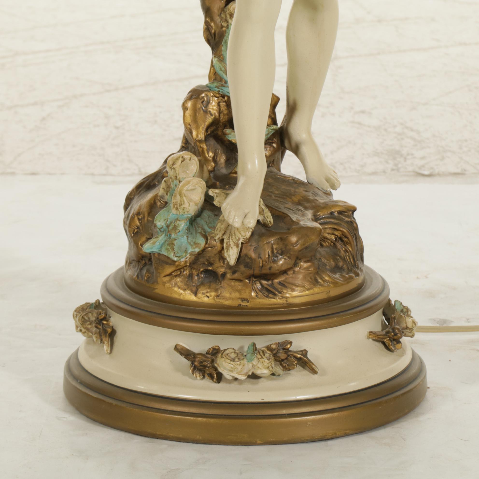 Collection Francaise Metal Figural Lamp After L&F Moreau, Mid-20th C