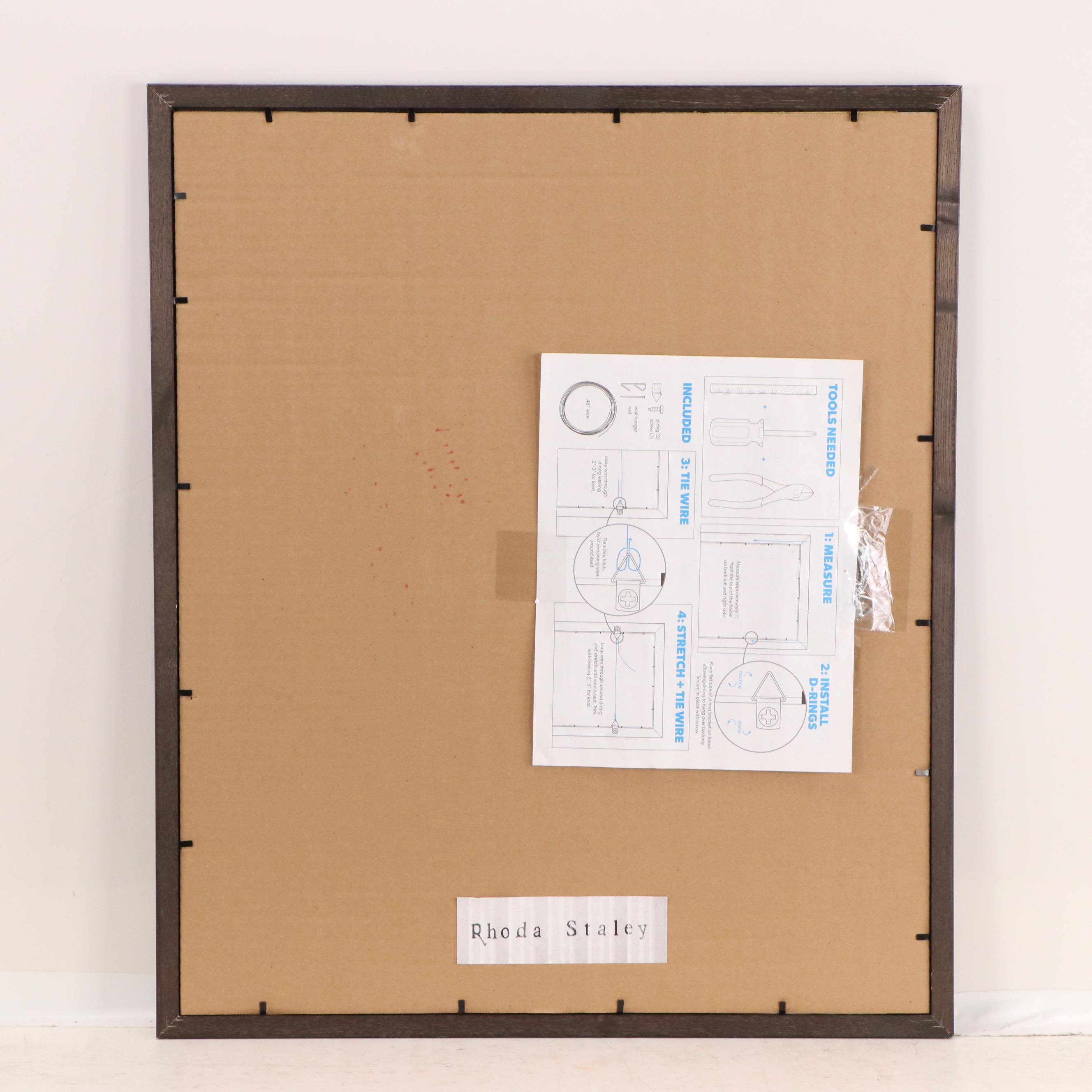 Rhoda Staley Abstract Floral Watercolor Painting of Irises