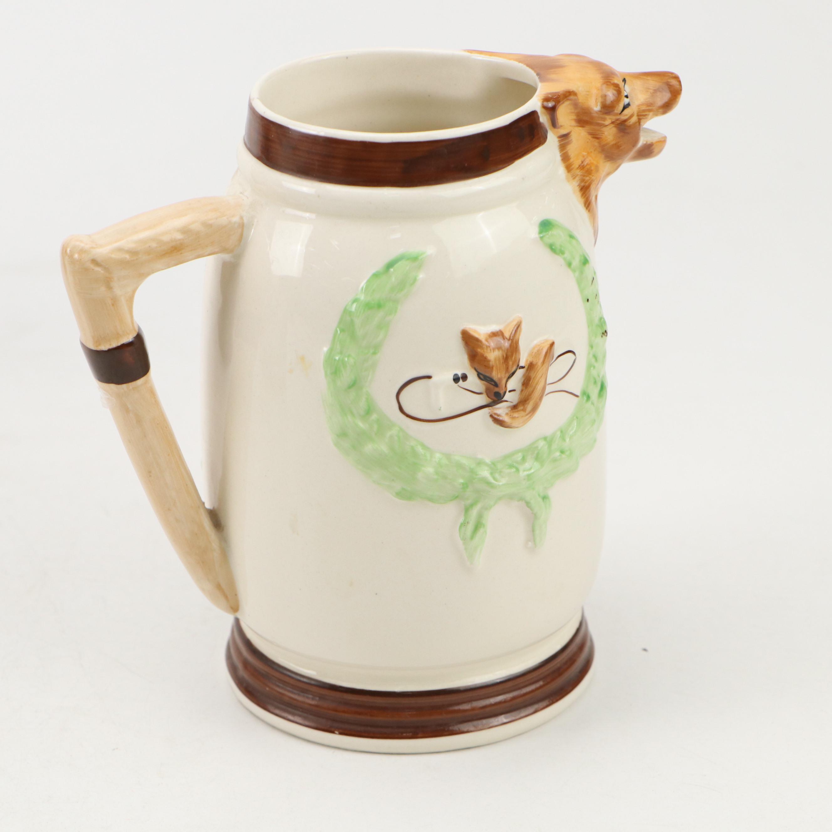 Arthur Wood with Other Hunt Scene Tankards and Teapot, Early to Mid-20th Century