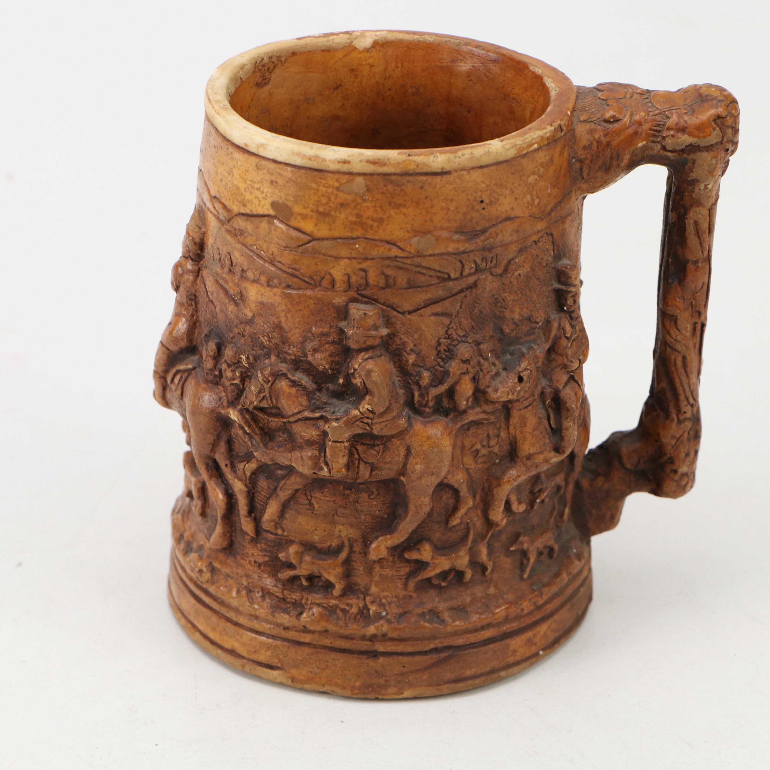 Arthur Wood with Other Hunt Scene Tankards and Teapot, Early to Mid-20th Century