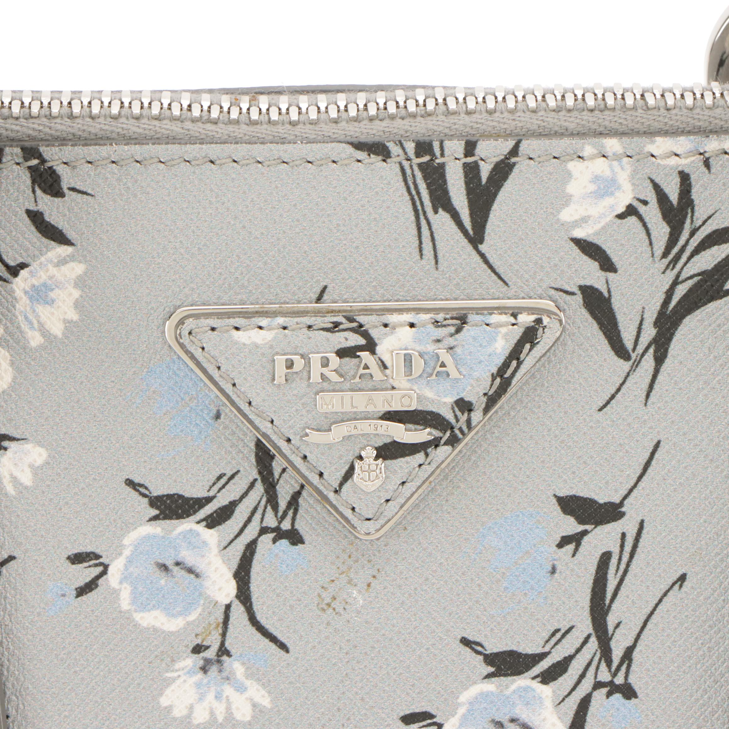 Prada Floral Print Saffiano Leather Galleria Two-Way Bag