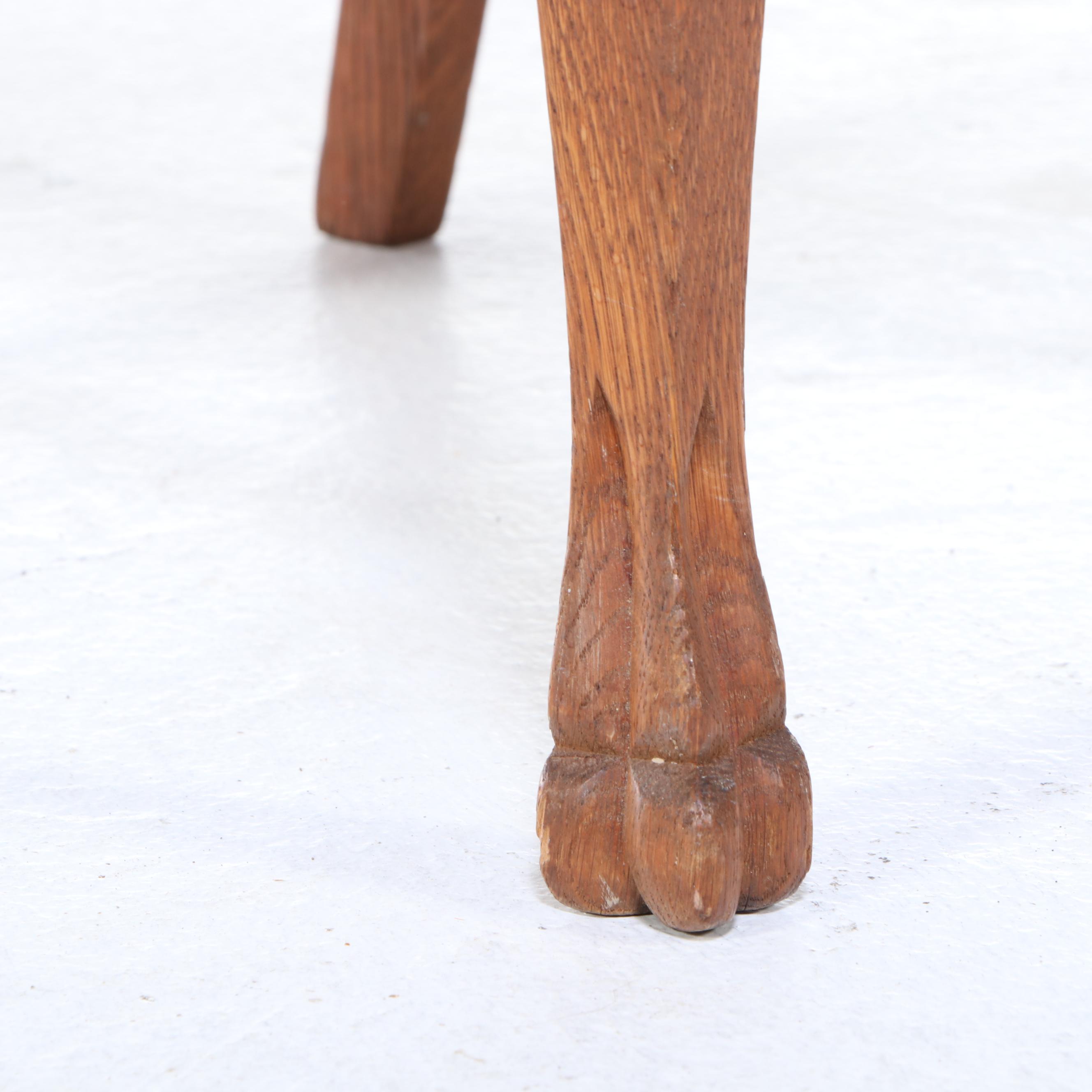 Three Colonial Revival Quartersawn Oak Dining Side Chairs, Early 20th Century