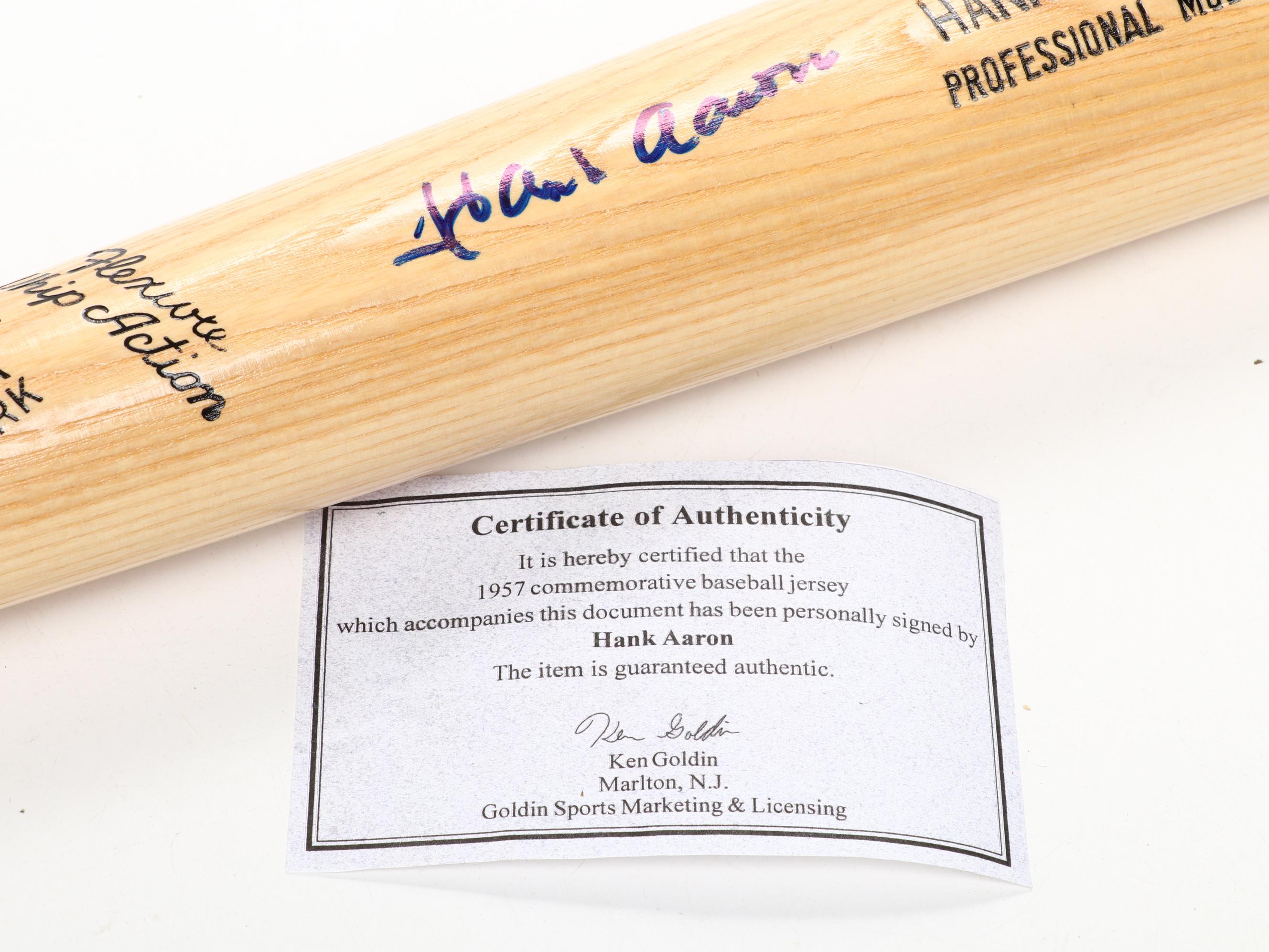 Hank Aaron Signed Adirondack Big Stick Baseball Bat