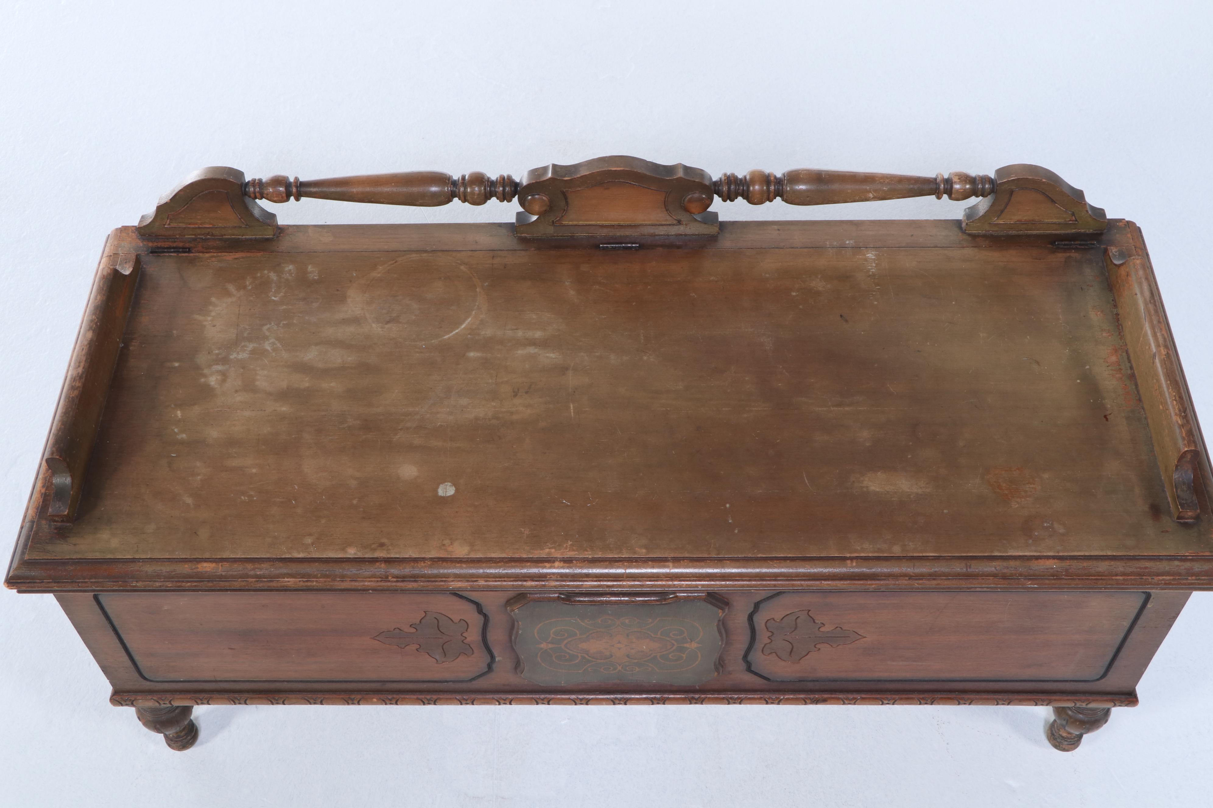 Lane Jacobean Revival Walnut and Cedar Blanket Chest, Circa 1930