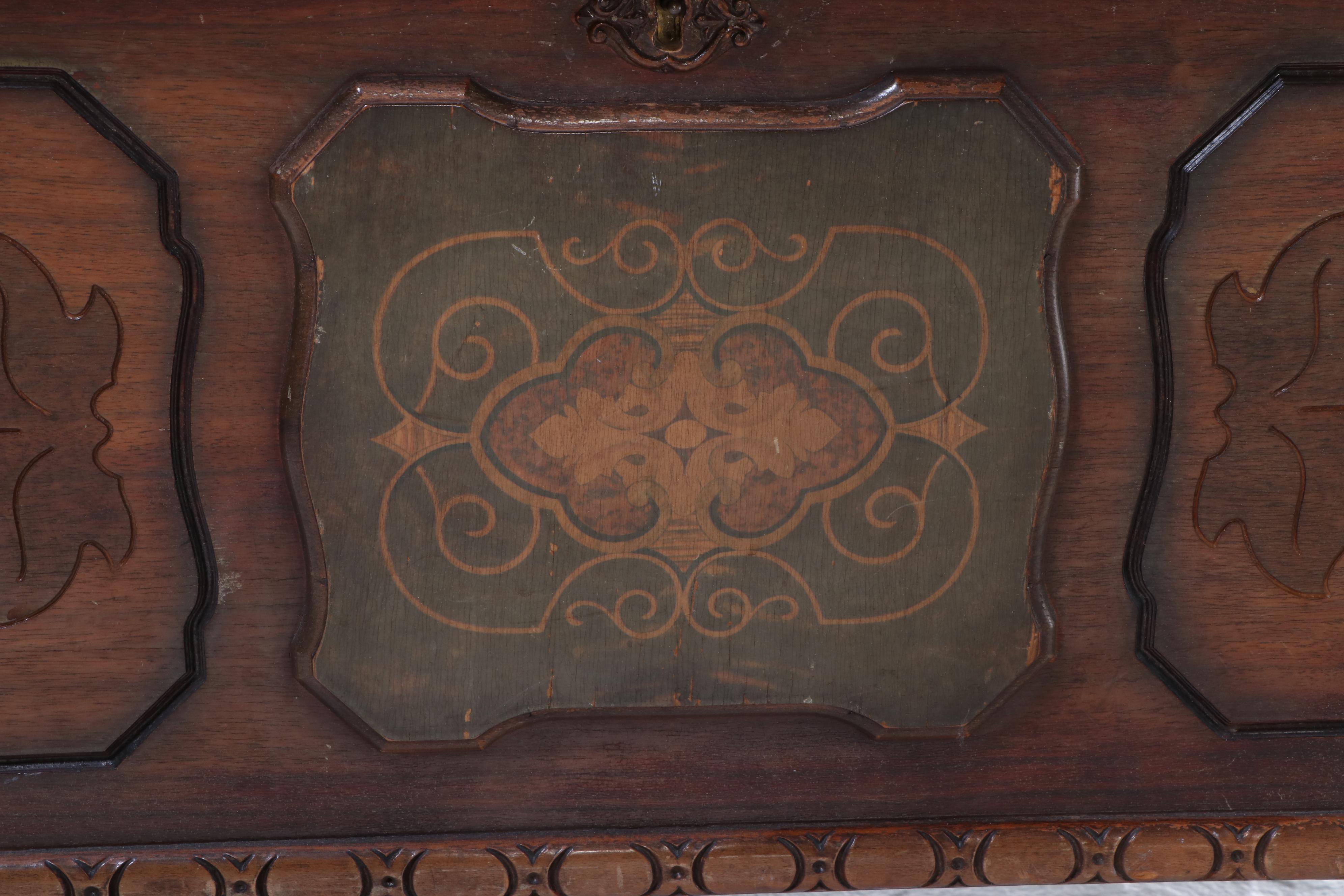 Lane Jacobean Revival Walnut and Cedar Blanket Chest, Circa 1930