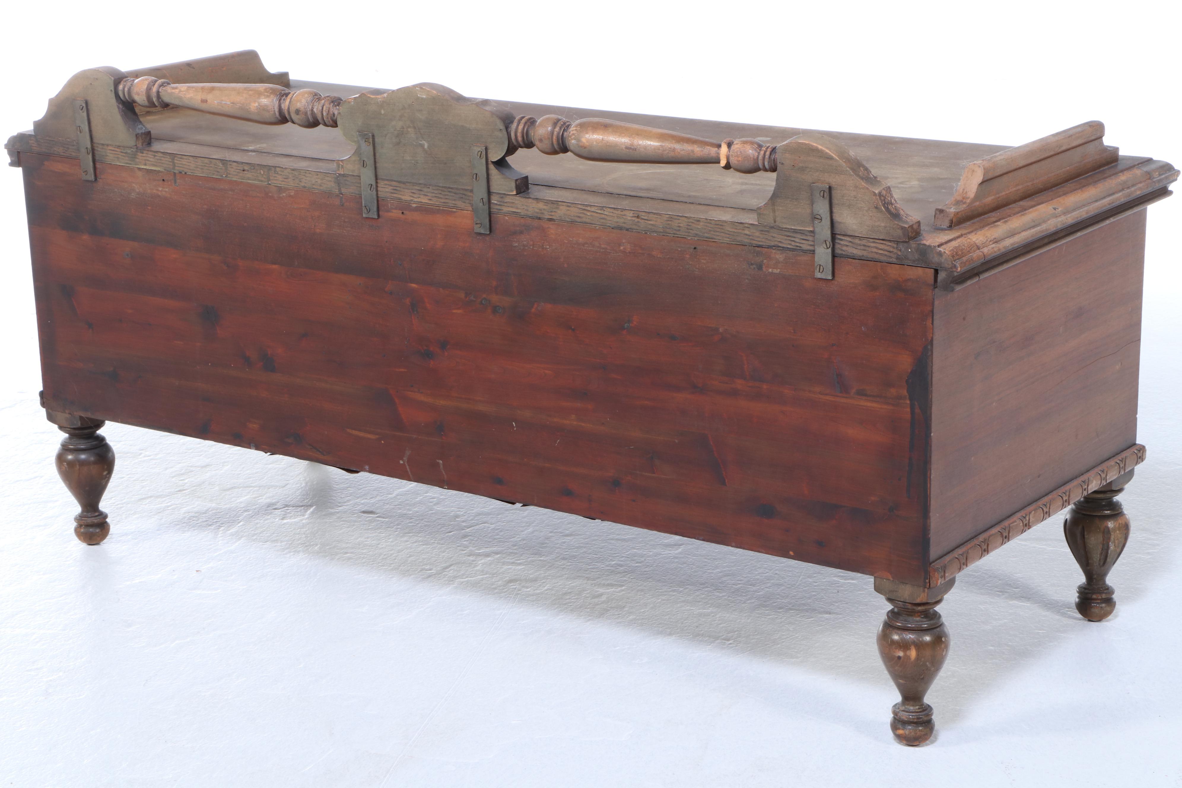 Lane Jacobean Revival Walnut and Cedar Blanket Chest, Circa 1930