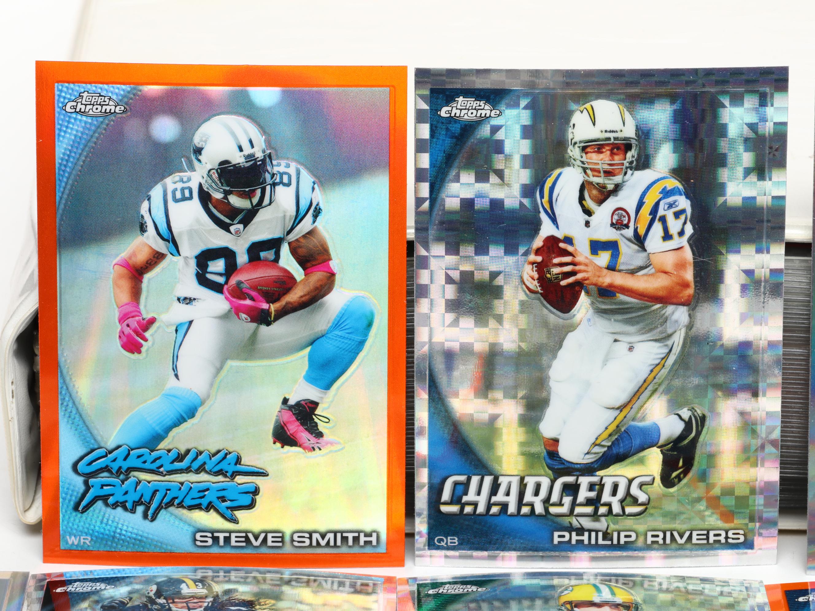 2010 Topps Chrome Refractor Football Cards Featuring Tom Brady and More