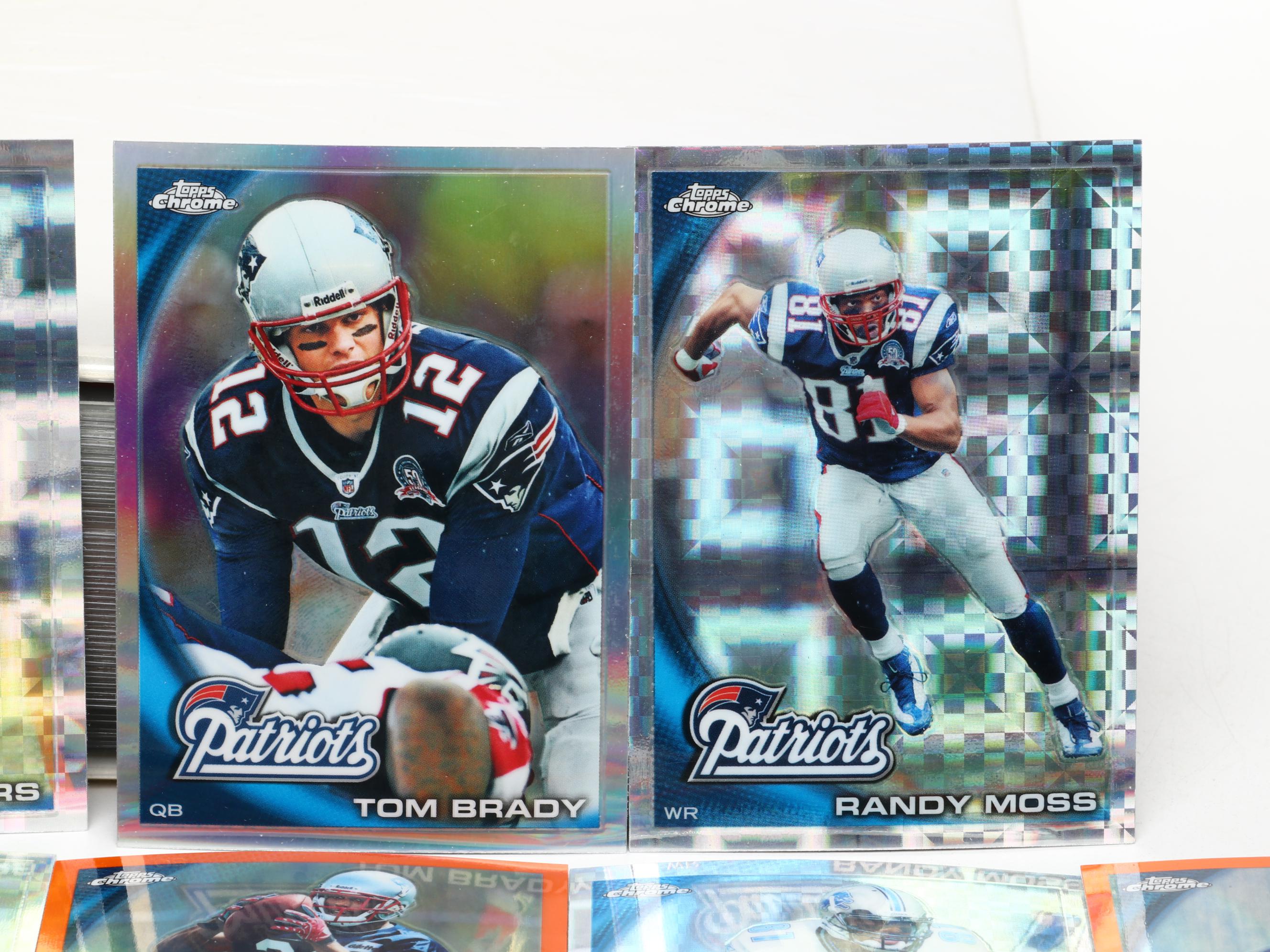 2010 Topps Chrome Refractor Football Cards Featuring Tom Brady and More